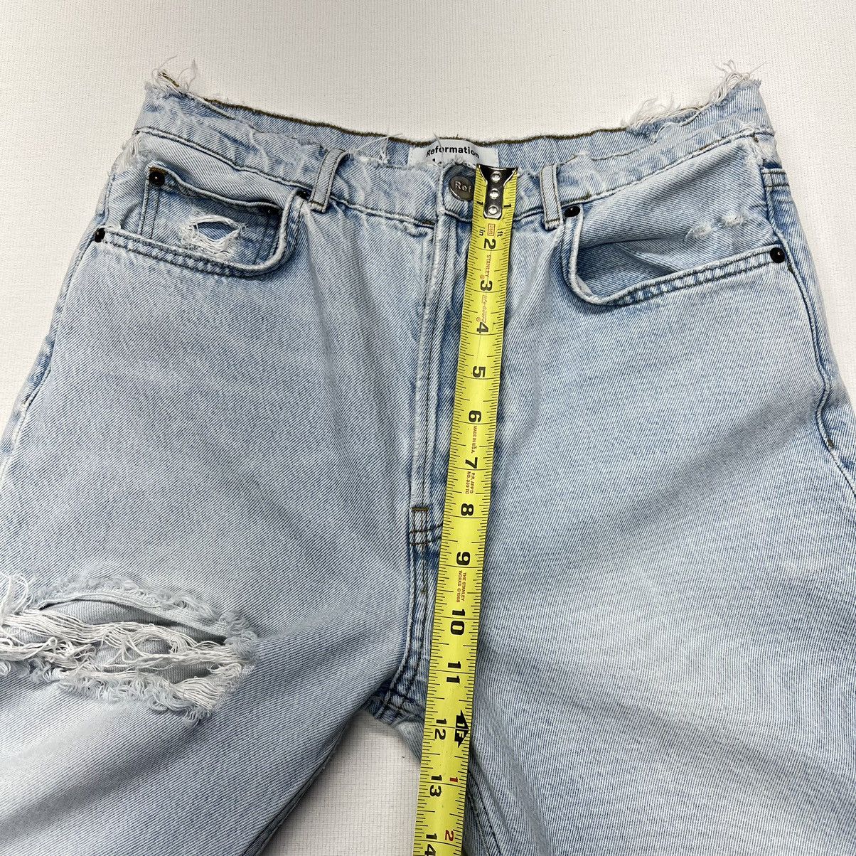 Reformation Reformation Jeans Blue Cynthia High Rise Relaxed Denim Rip Size 29" - 23 Thumbnail