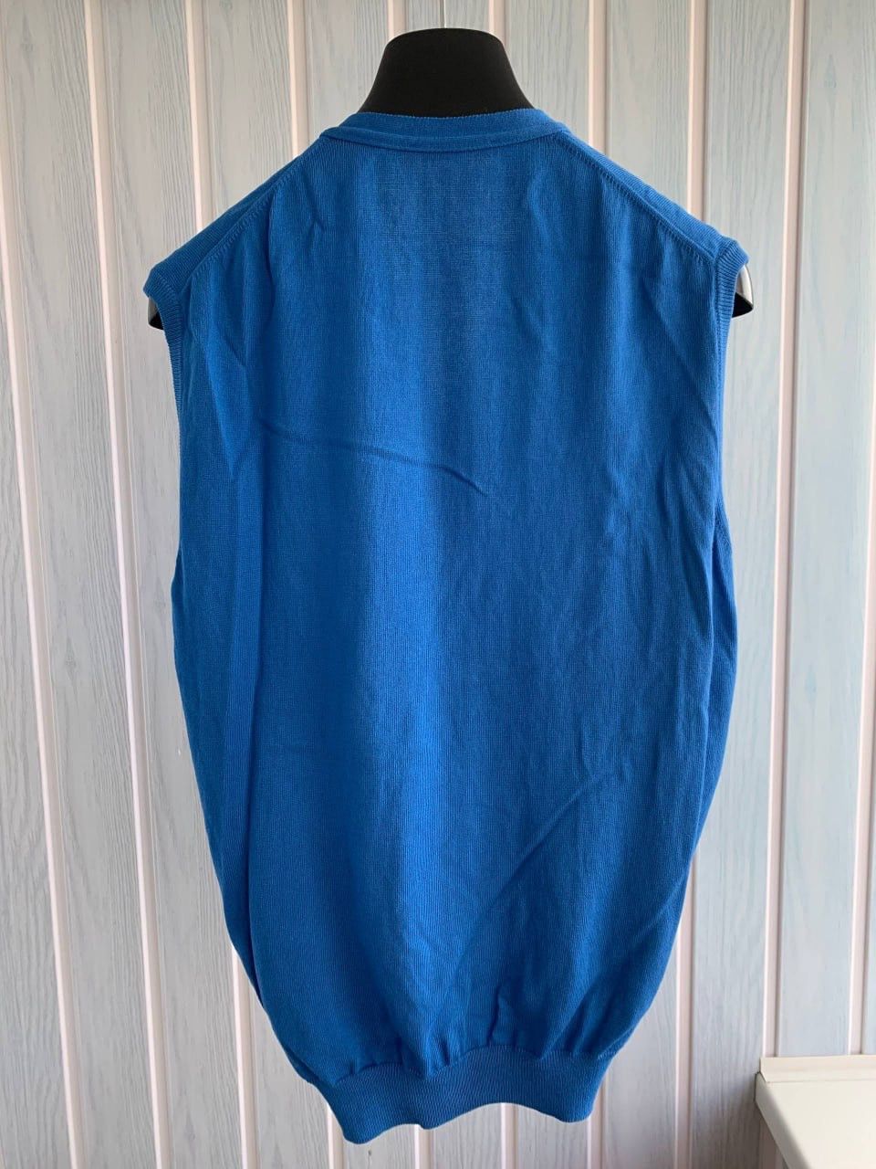 Romeo Gigli Romeo Gigli Man Blue Knit Cotton V-Neck Sleeveless Vest Size US M / EU 48-50 / 2 - 6 Thumbnail