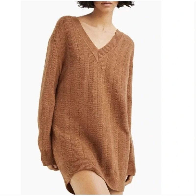 Rag & Bone NEW! Rag & bone Durham Herringbone-Knit Cashmere Minidress Size S / US 4 / IT 40 - 1 Thumbnail