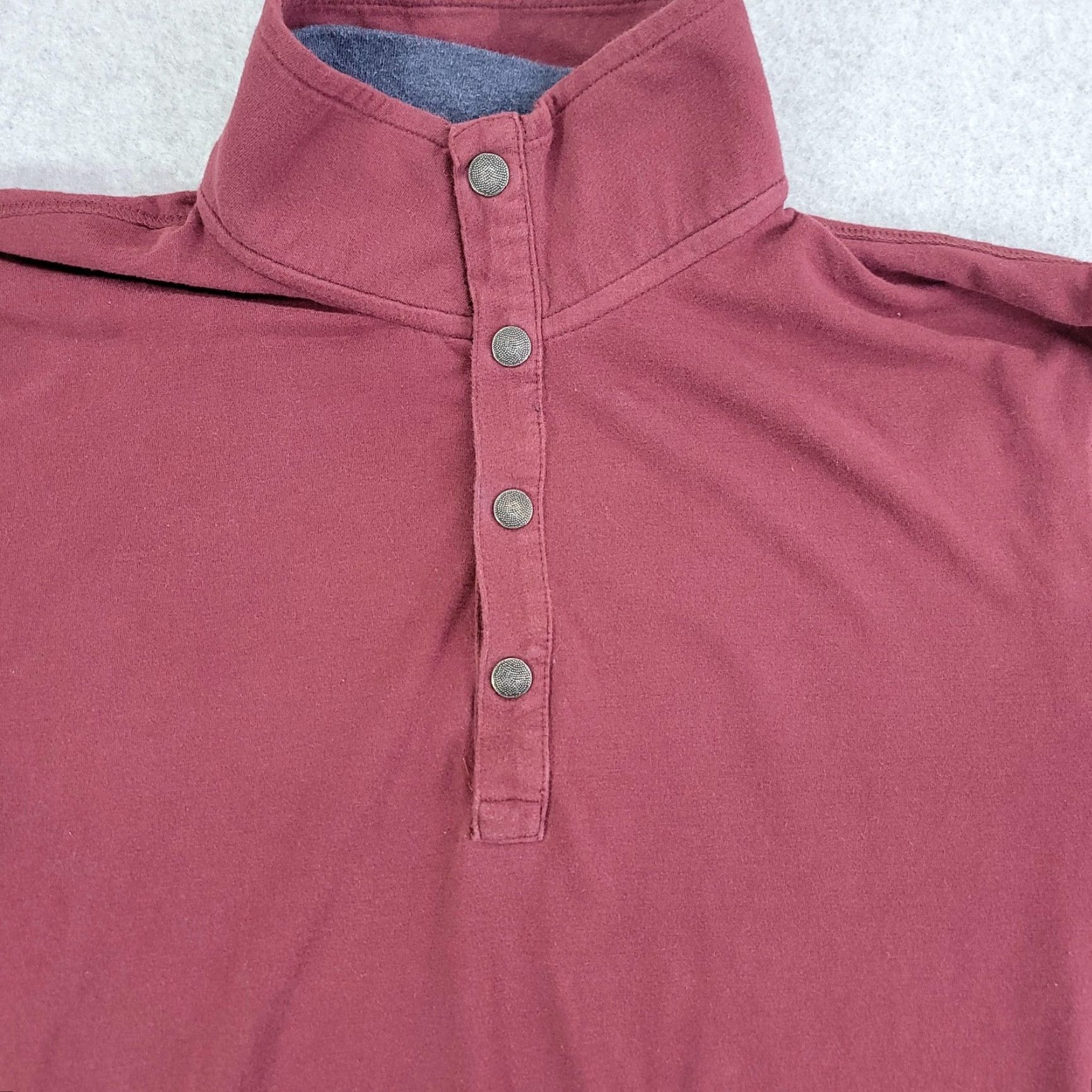 Lucky Brand Lucky Brand Sweatshirt Mens Large Red Mock Neck Snap Henley Saturday Stretch Size US L / EU 52-54 / 3 - 3 Thumbnail