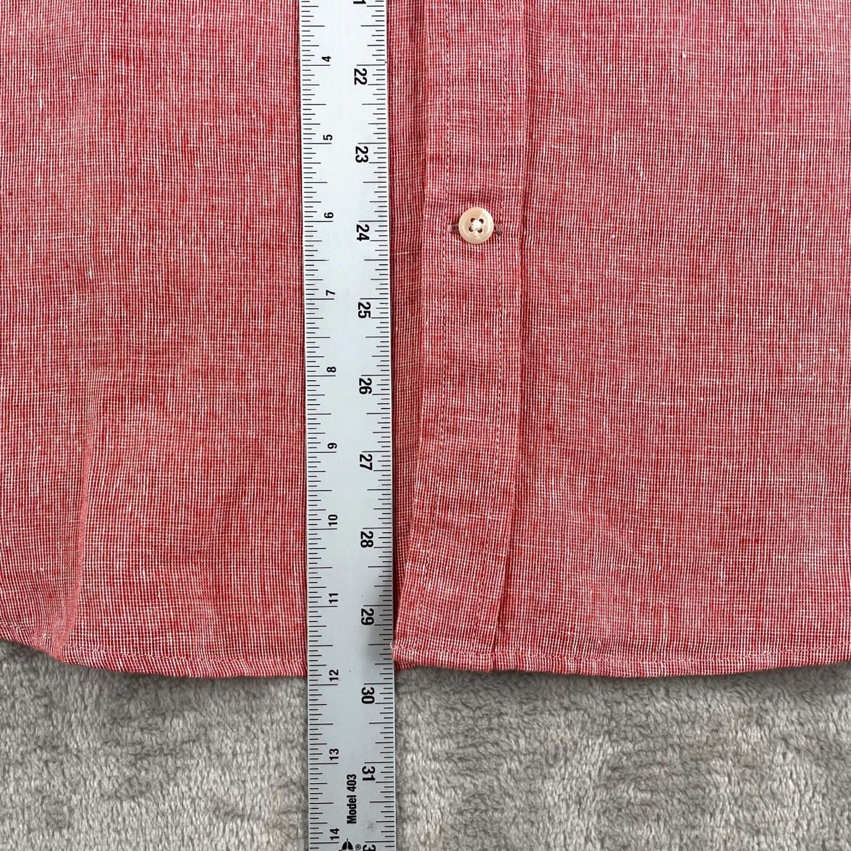 Banana Republic Banana Republic Shirt Men Large Heather Red Linen Slim Fit Beach SS NWOT Size US L / EU 52-54 / 3 - 6 Thumbnail