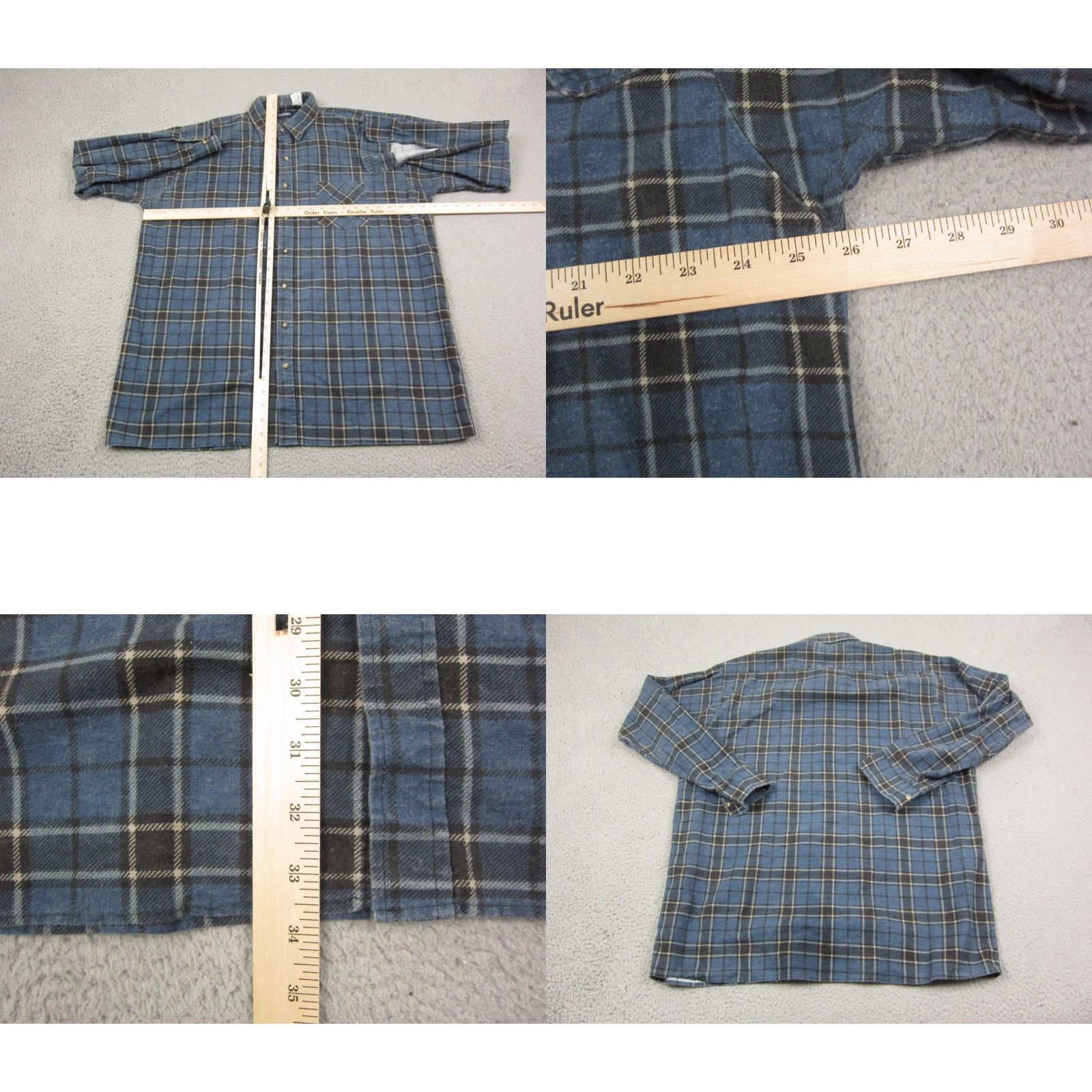 Vintage VINTAGE Puritan Shirt Mens XLT Blue Plaid Flannel Made in USA Button-Up Shirt Mens Big & Tall 90s Retro Casual Cotton Size US XL / EU 56 / 4 - 8 Thumbnail