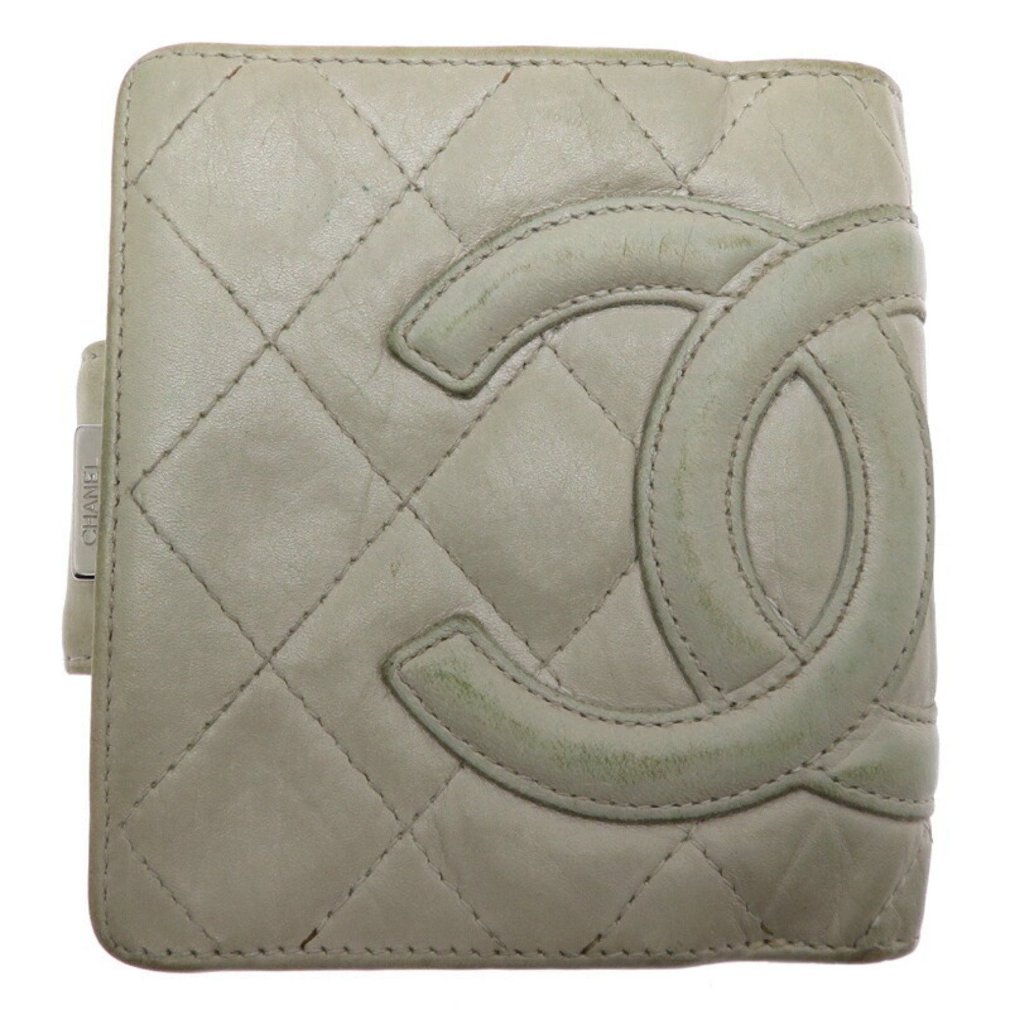 Chanel Chanel Women's Bi-fold Wallet Leather Grey Size ONE SIZE - 1 Thumbnail