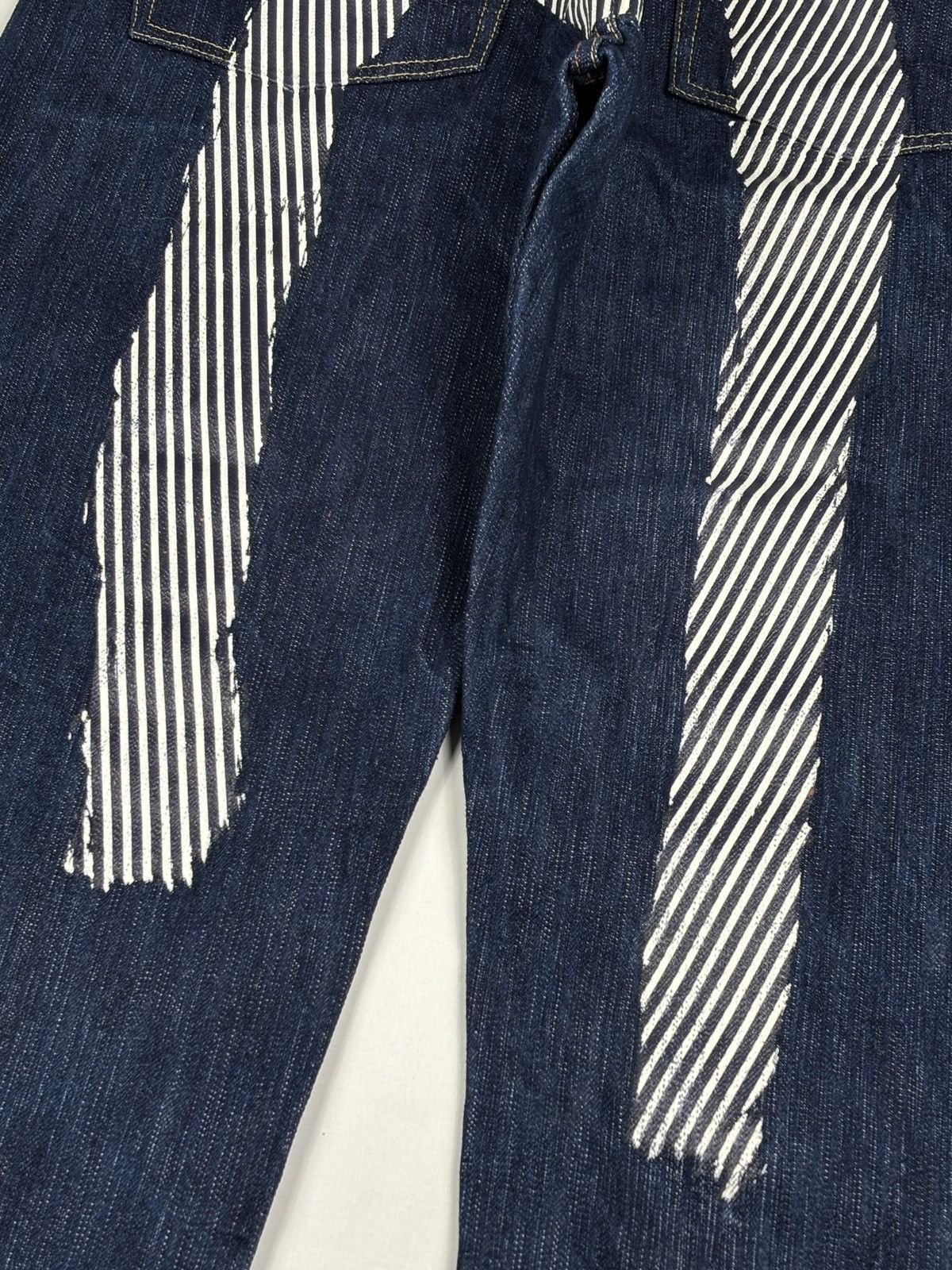 Evisu Striped Daicock Print Selvedged Jeans Size US 34 / EU 50 - 4 Thumbnail