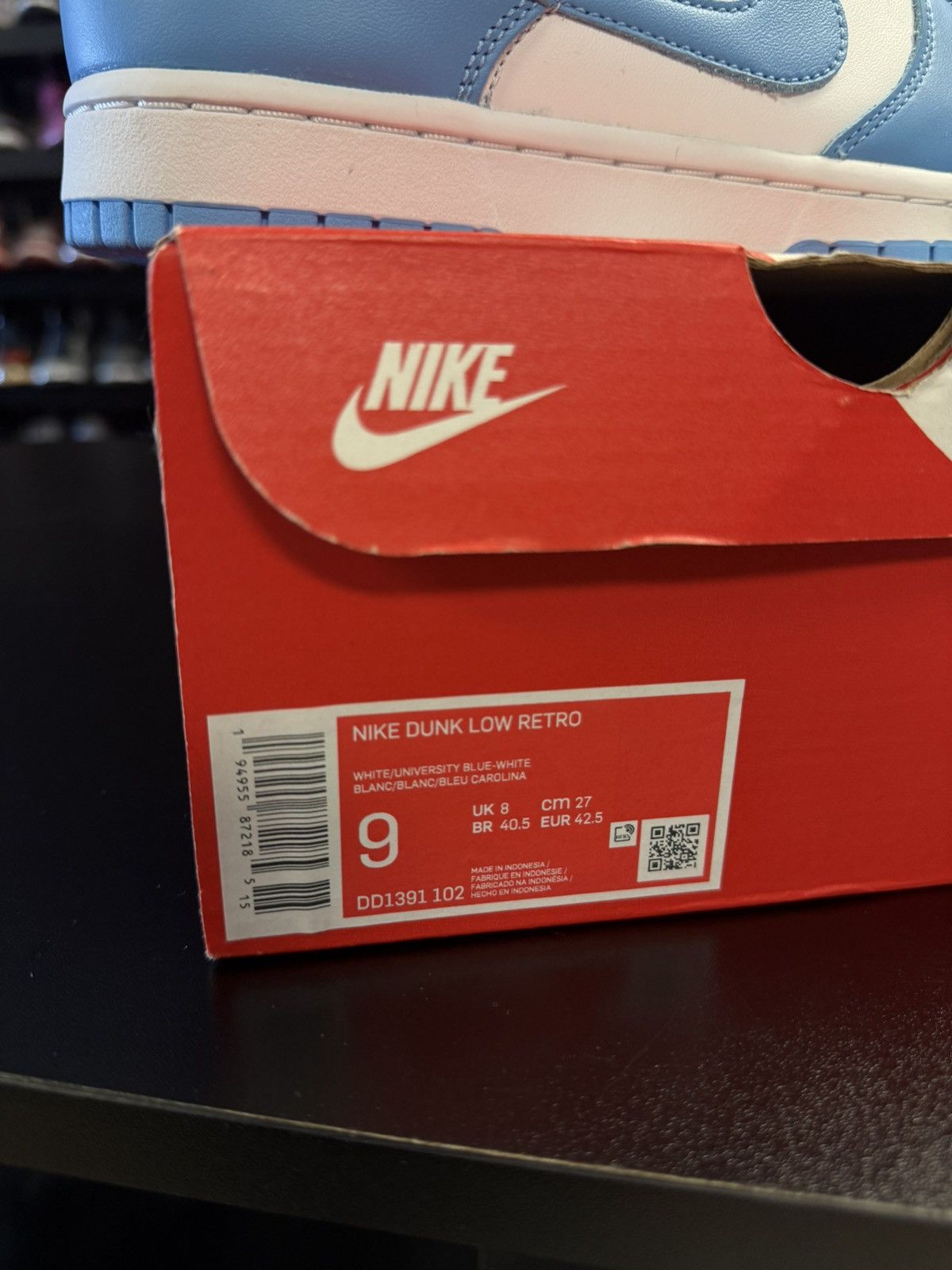 Nike Nike Dunk Low 2021 UNC OG Size 9 Tried On W Box Size US 9 / EU 42 - 17 Thumbnail