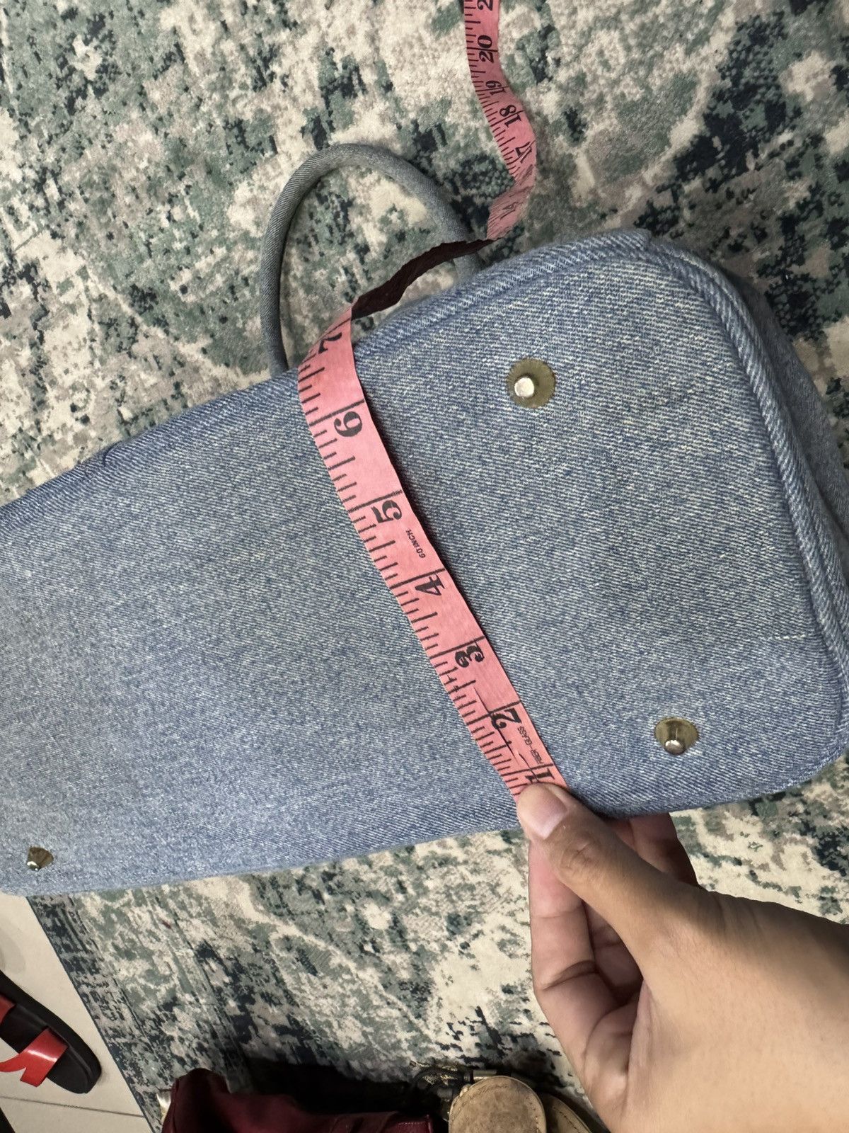 Handmade VINTAGE DENIM HANDMADE BIRKIN STYLE HANDBAG Size ONE SIZE - 8 Thumbnail