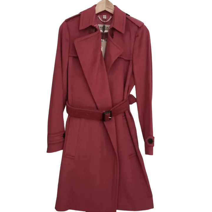 Burberry Dusty Peony Rose Wool Coat 0079