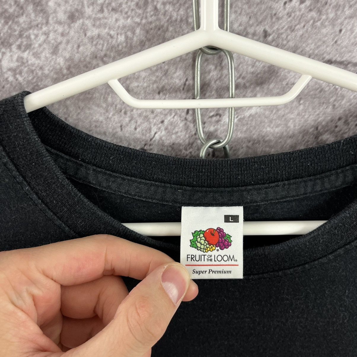 Fruit Of The Loom Crazy Humor Tee Big Logo “Problem Bla Bla Bla - Solved” Sz L Size US L / EU 52-54 / 3 - 6 Thumbnail
