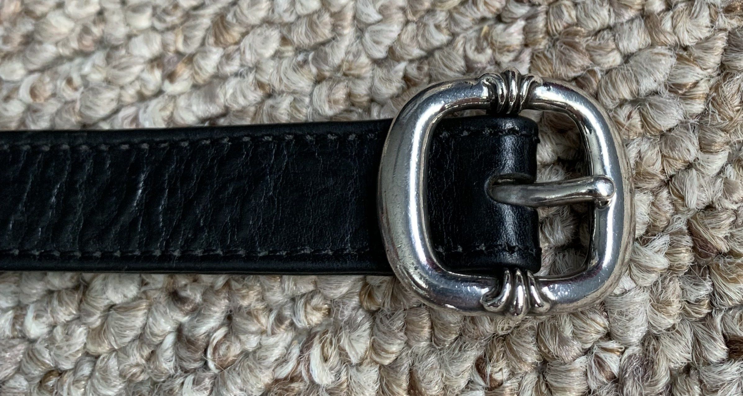 Chrome Hearts Chrome Hearts Leather Silver Logo Scroll Bracelet Size ONE SIZE - 8 Thumbnail