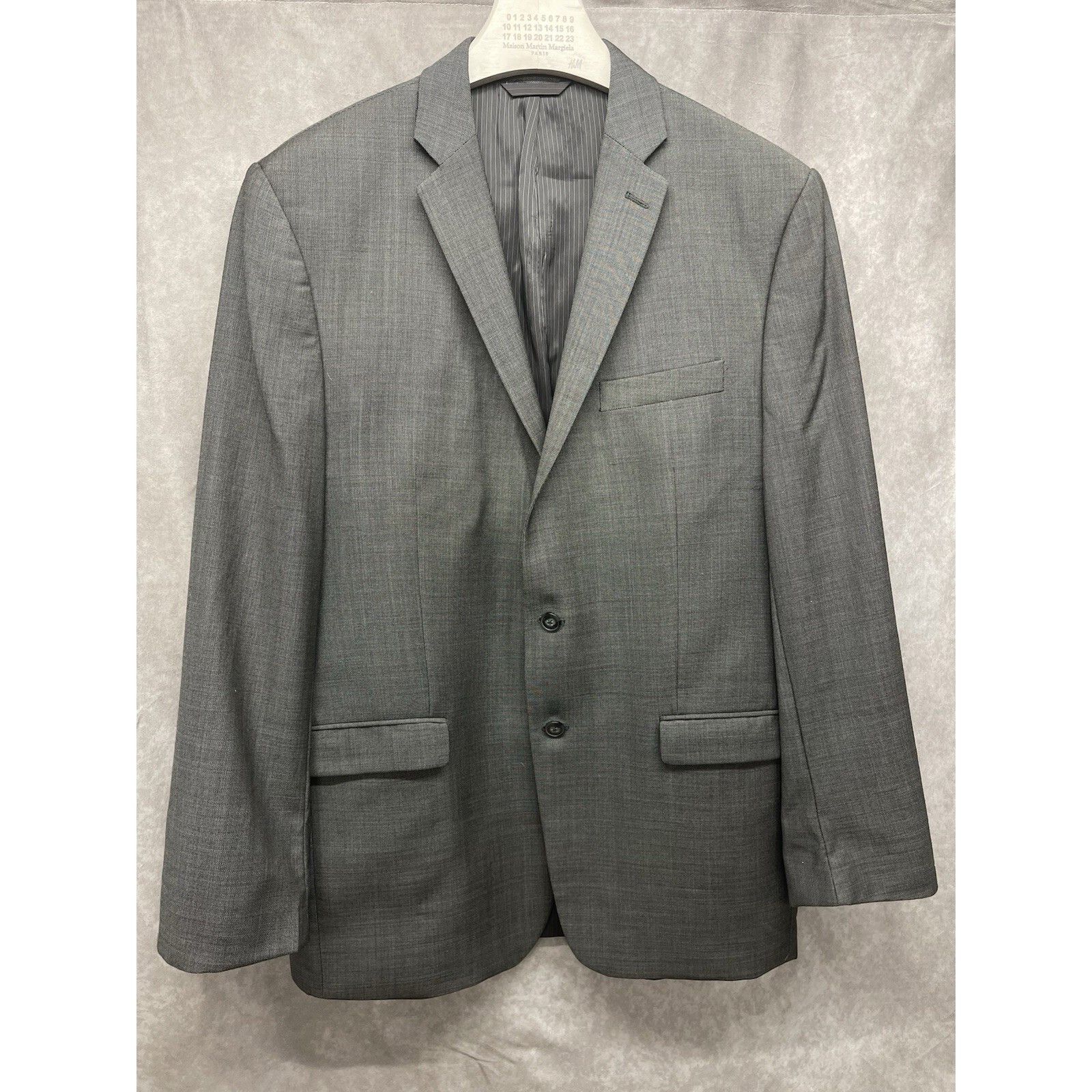 Calvin Klein Calvin Klein Gray Slim Fit Notch Lapel Wool Suit Jacket Size Size 44R - 2 Thumbnail