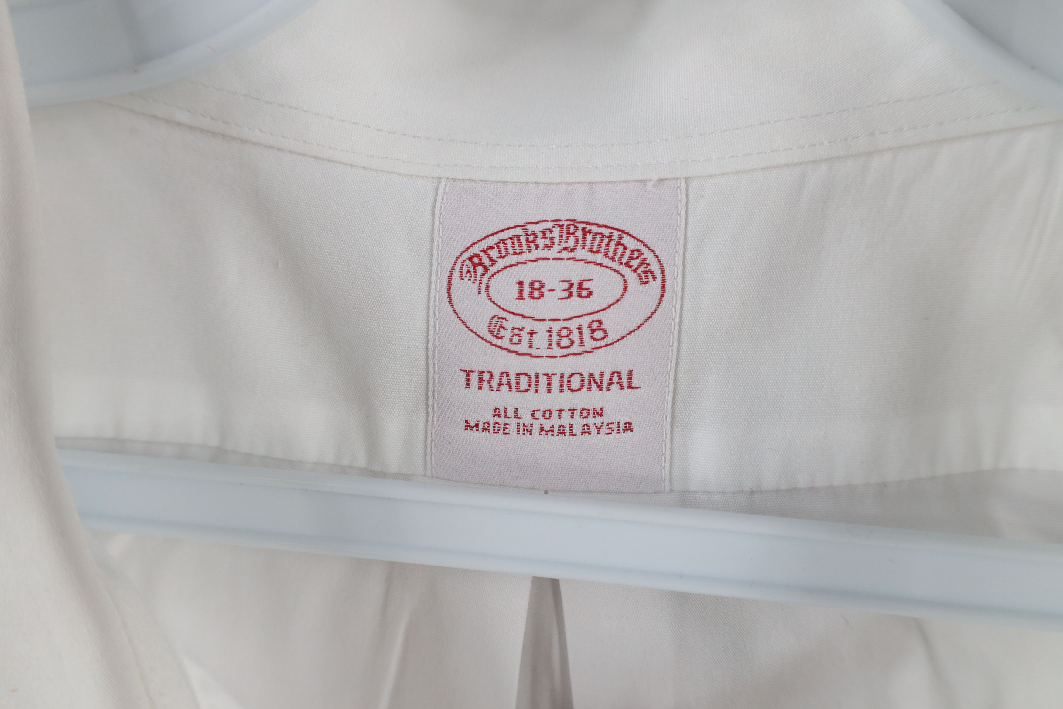 Brooks Brothers × Vintage Vintage 90s Brooks Brothers Fit Cotton Button Shirt White Size US L / EU 52-54 / 3 - 7 Thumbnail