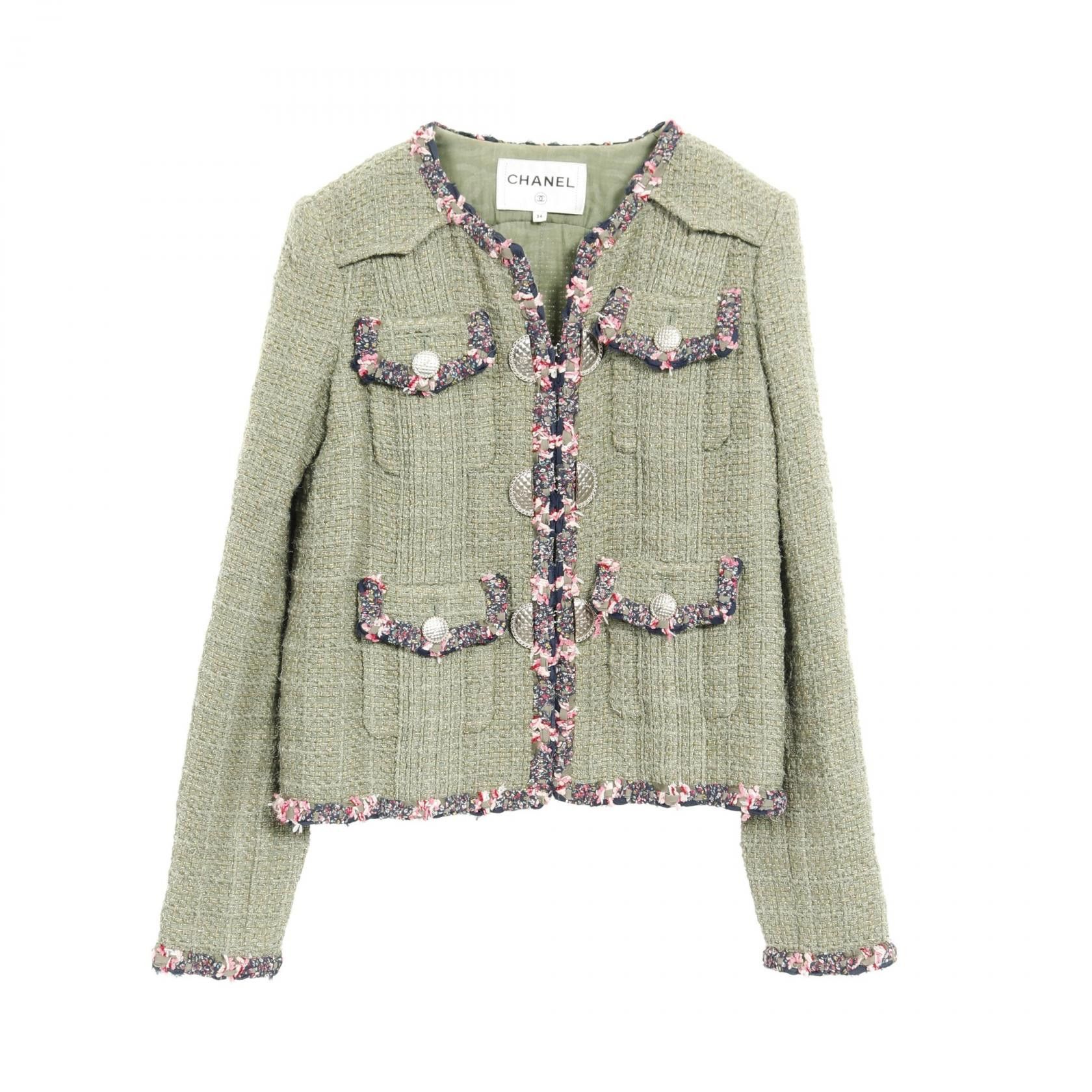 Chanel Chanel P55630V42024 Wool Fabric Jacket Cotton Outerwear P55630V42024 DUTY FREE for USA