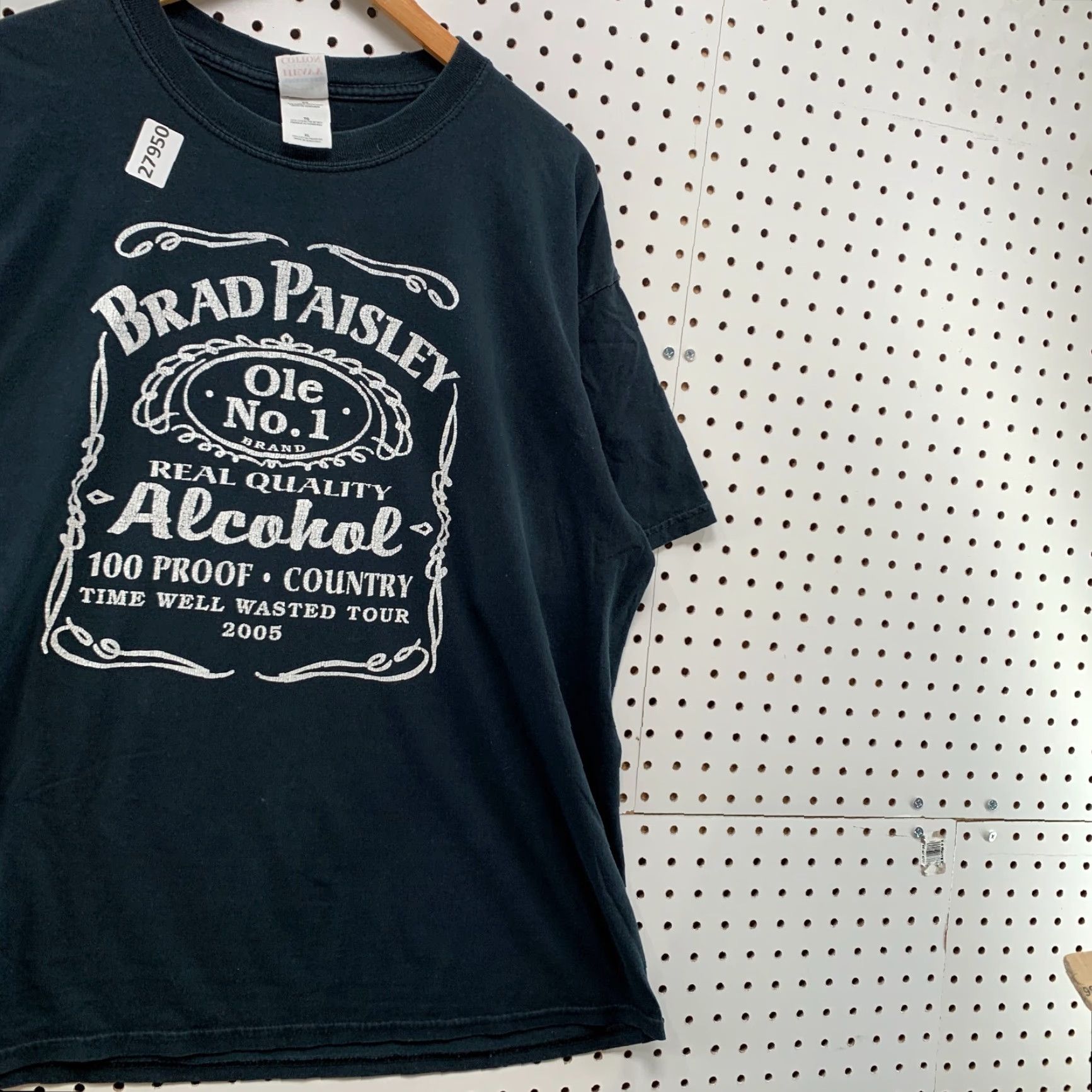 Gildan Brad Paisley Shirt Black Alcohol Jack Daniels Graphic Music Band Adult XL 25x28 Shirt Unisex Women Men Mens Size US XL / EU 56 / 4 - 4 Thumbnail