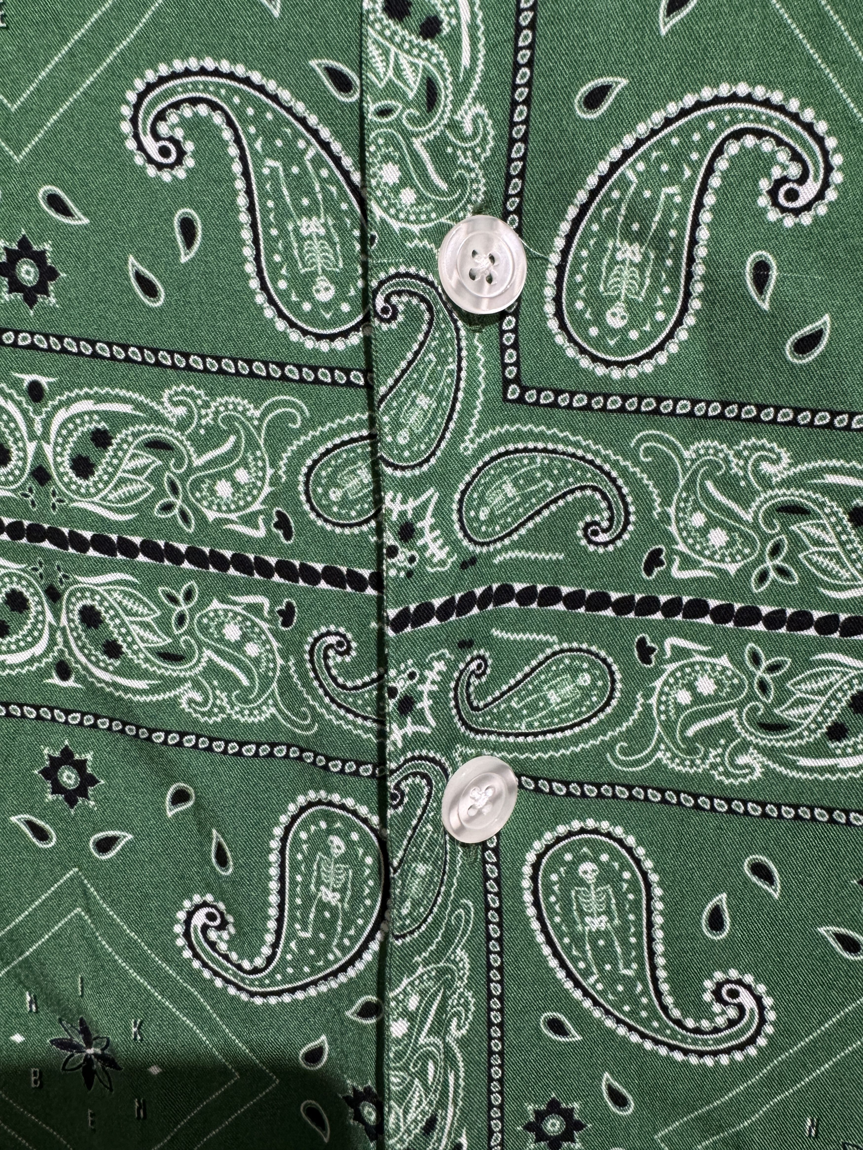 Vintage NikBen Green Bandana Print Camp Collar Shirt Size US S / EU 44-46 / 1 - 4 Thumbnail