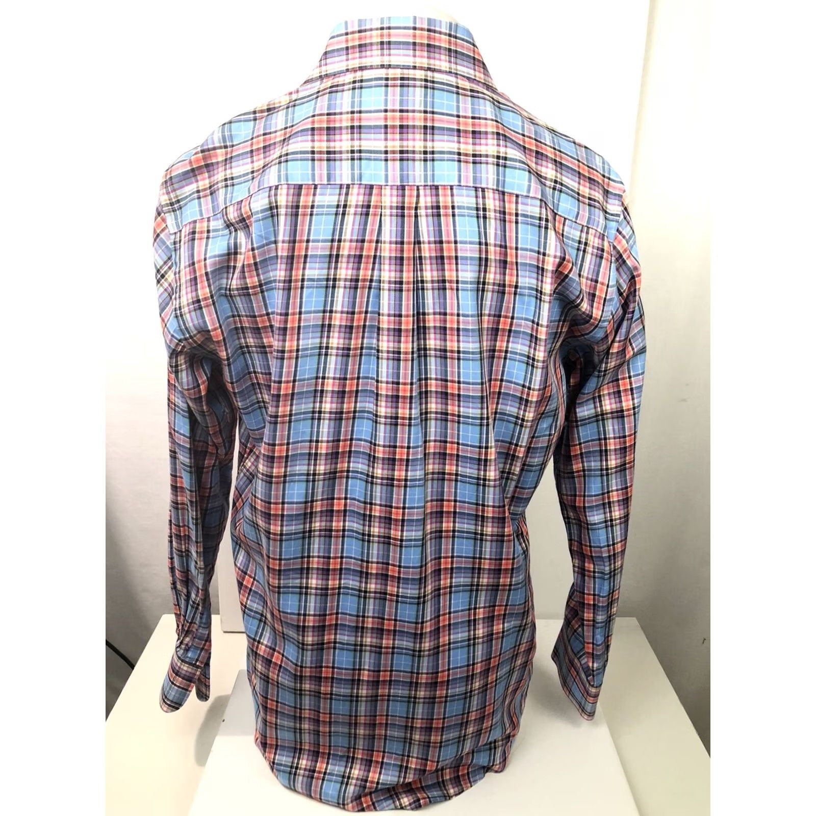 Peter Millar PETER MILLAR Mens M Blue/Pink/Red Plaid Button-Down Shirt Size US M / EU 48-50 / 2 - 5 Thumbnail