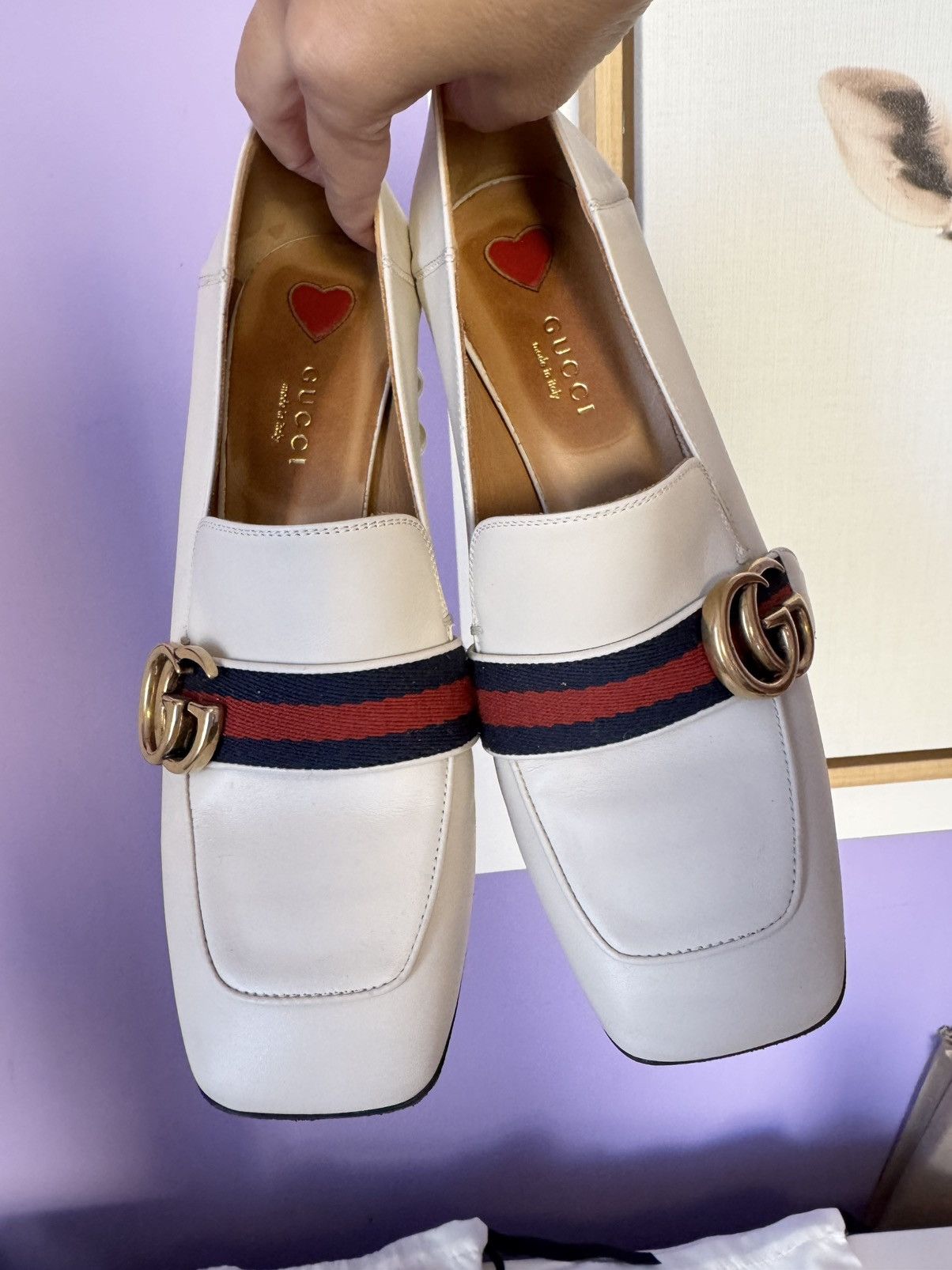 Gucci Gucci Peyton Marmont GG faux pearls loafers shoes 37.5 Size US 7.5 / IT 37.5 - 1 Thumbnail