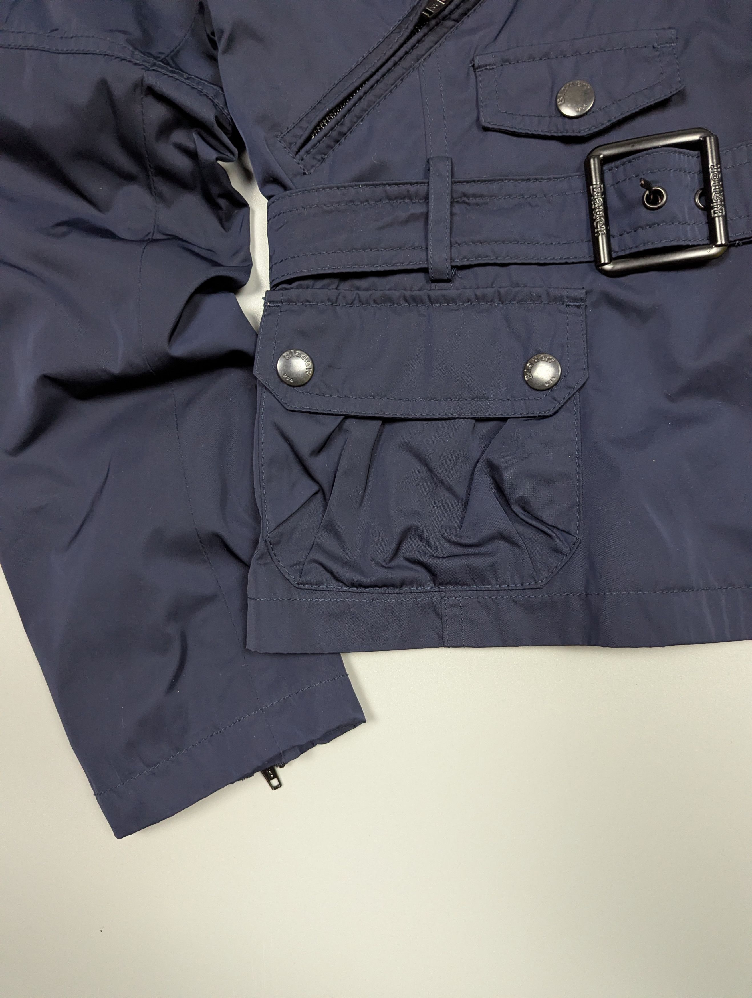 Vintage BLAUER USA Vintage Women Navy Blue Lightweight Belted Jacket Size M / US 6-8 / IT 42-44 - 8 Thumbnail