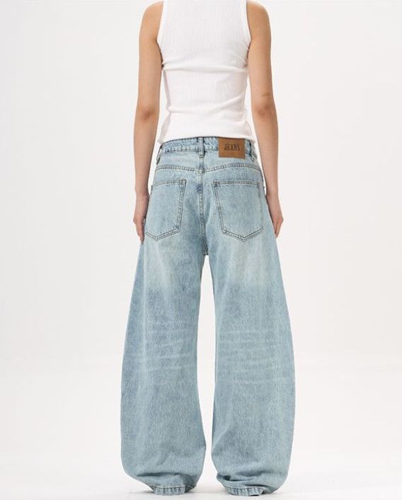 Vintage American retro high street baggy cutaway jeans Size US 32 / EU 48 - 4 Thumbnail