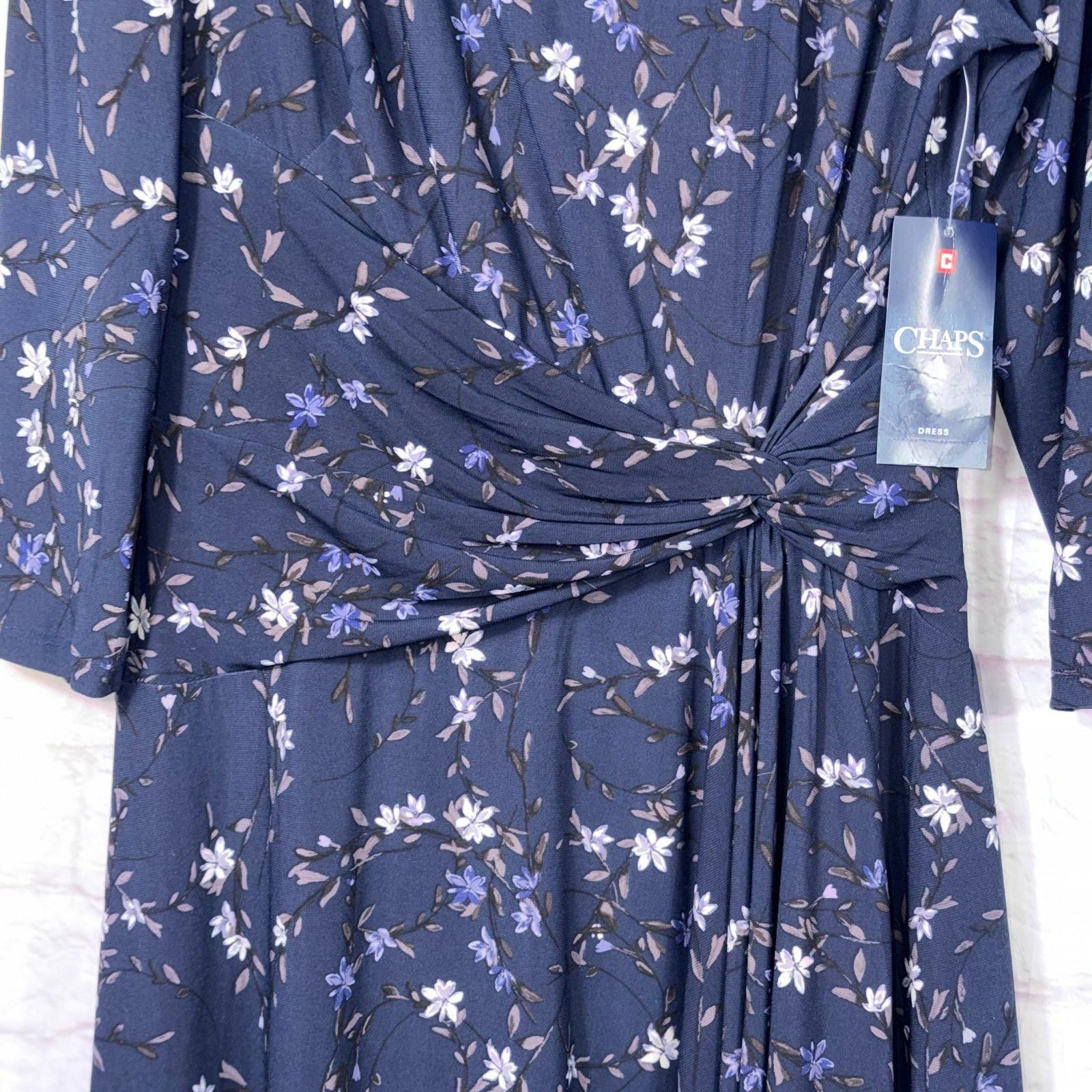 Chaps Chaps Floral Medium Print Midi Dress NWT Size M / US 6-8 / IT 42-44 - 3 Thumbnail