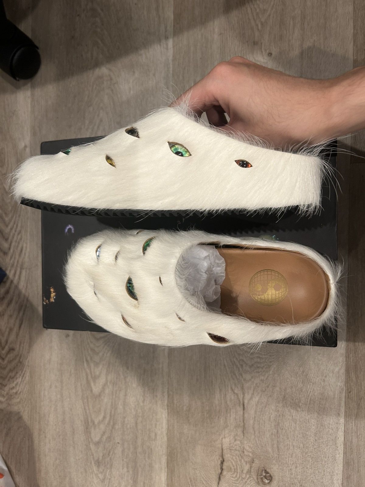 ESENES WORLDWIDE Esenes Worldwide White Eye Mule Shoes Size US 6 / IT 36 - 4 Thumbnail