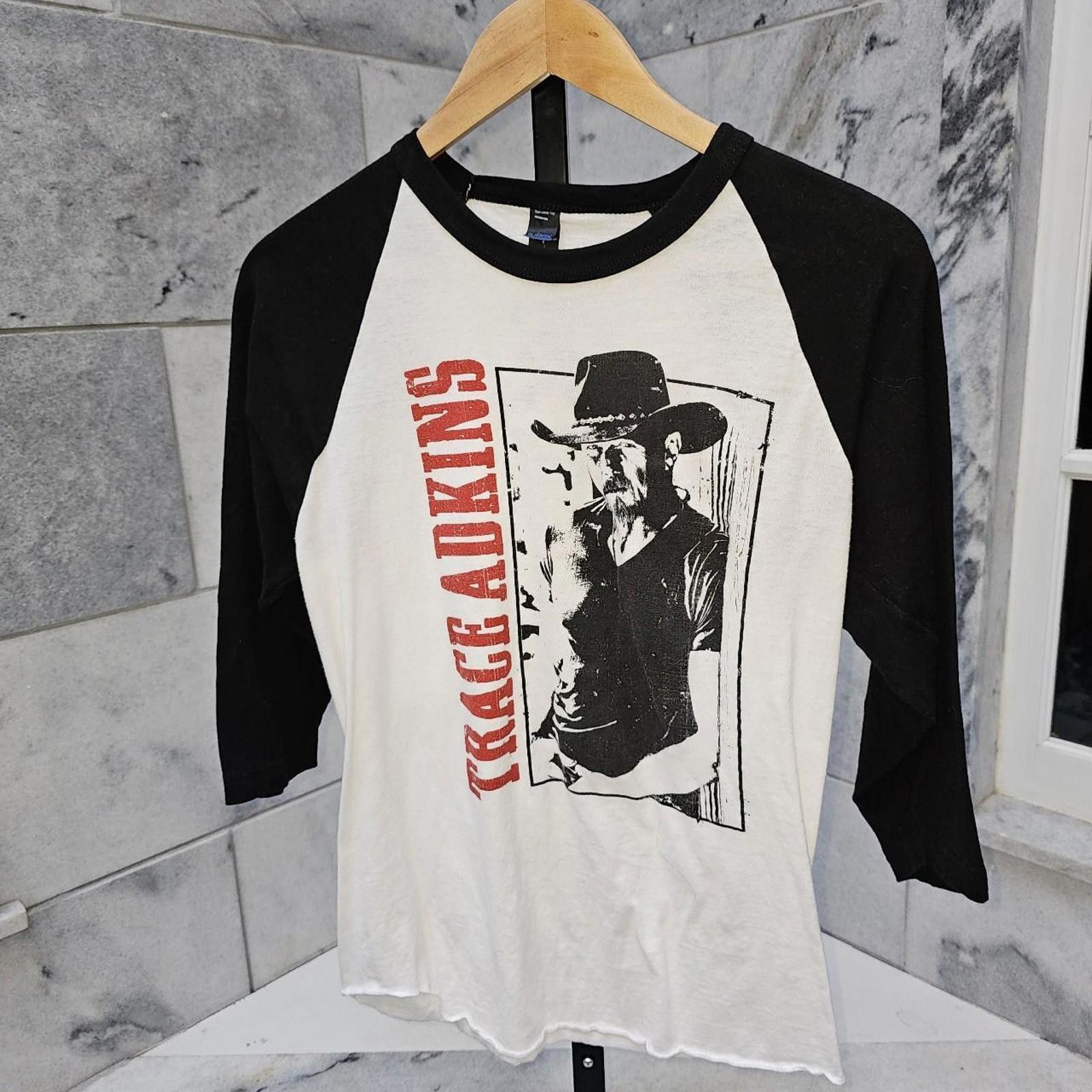 Tultex Women's Ringer Quarter Sleeve Trace Adkins T-shirt Size S / US 4 / IT 40 - 3 Thumbnail