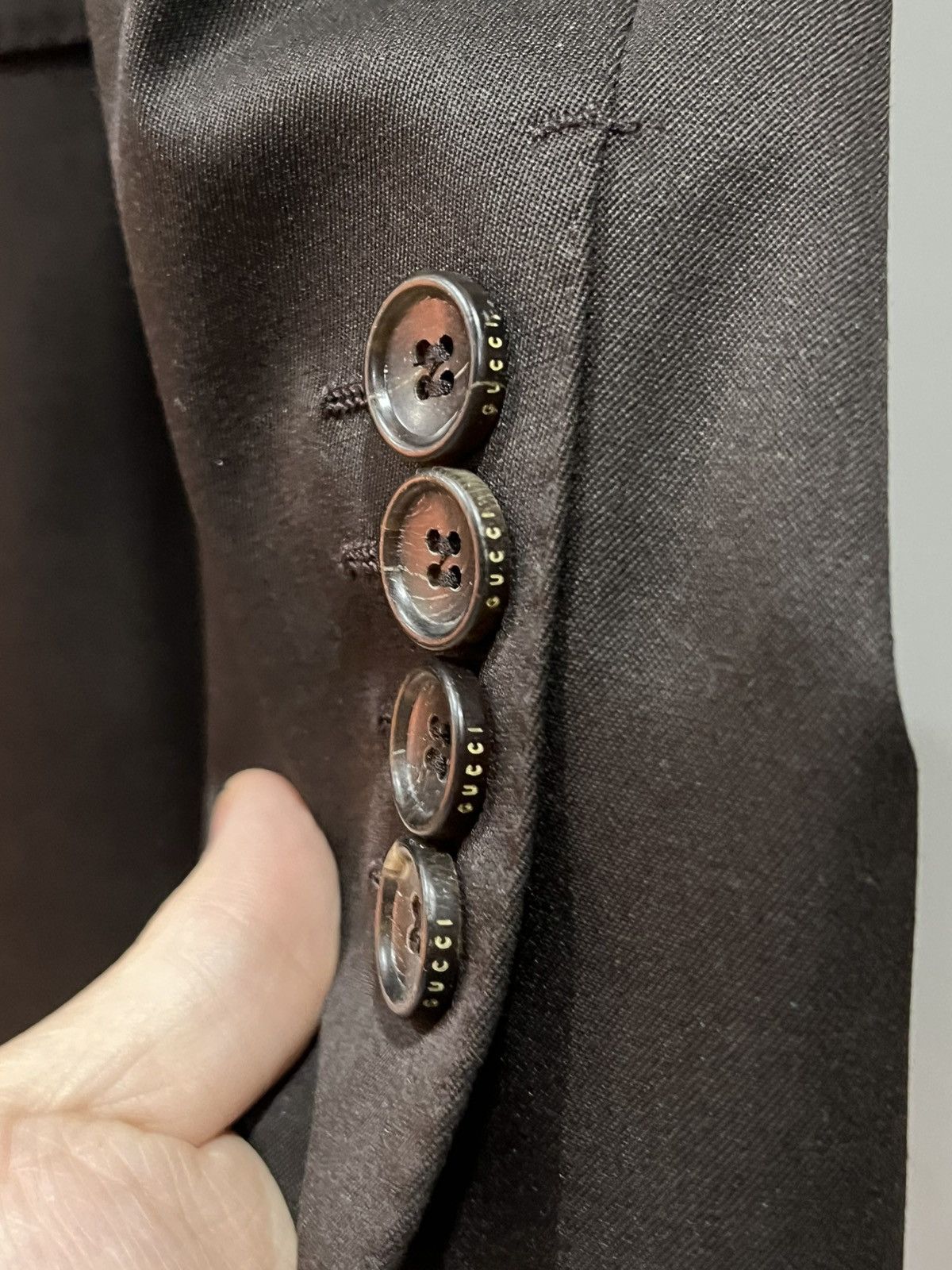 Gucci Vintage Gucci Dark Brown Blazer Coat Jacket Size 48R - 8 Thumbnail