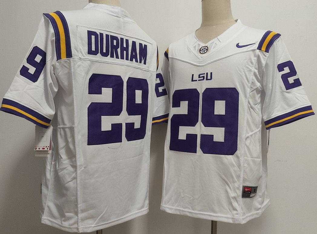 Other Men's NCAA LSU Tigers 29 Caden Durham White Jersey Size US S / EU 44-46 / 1 - 3 Thumbnail