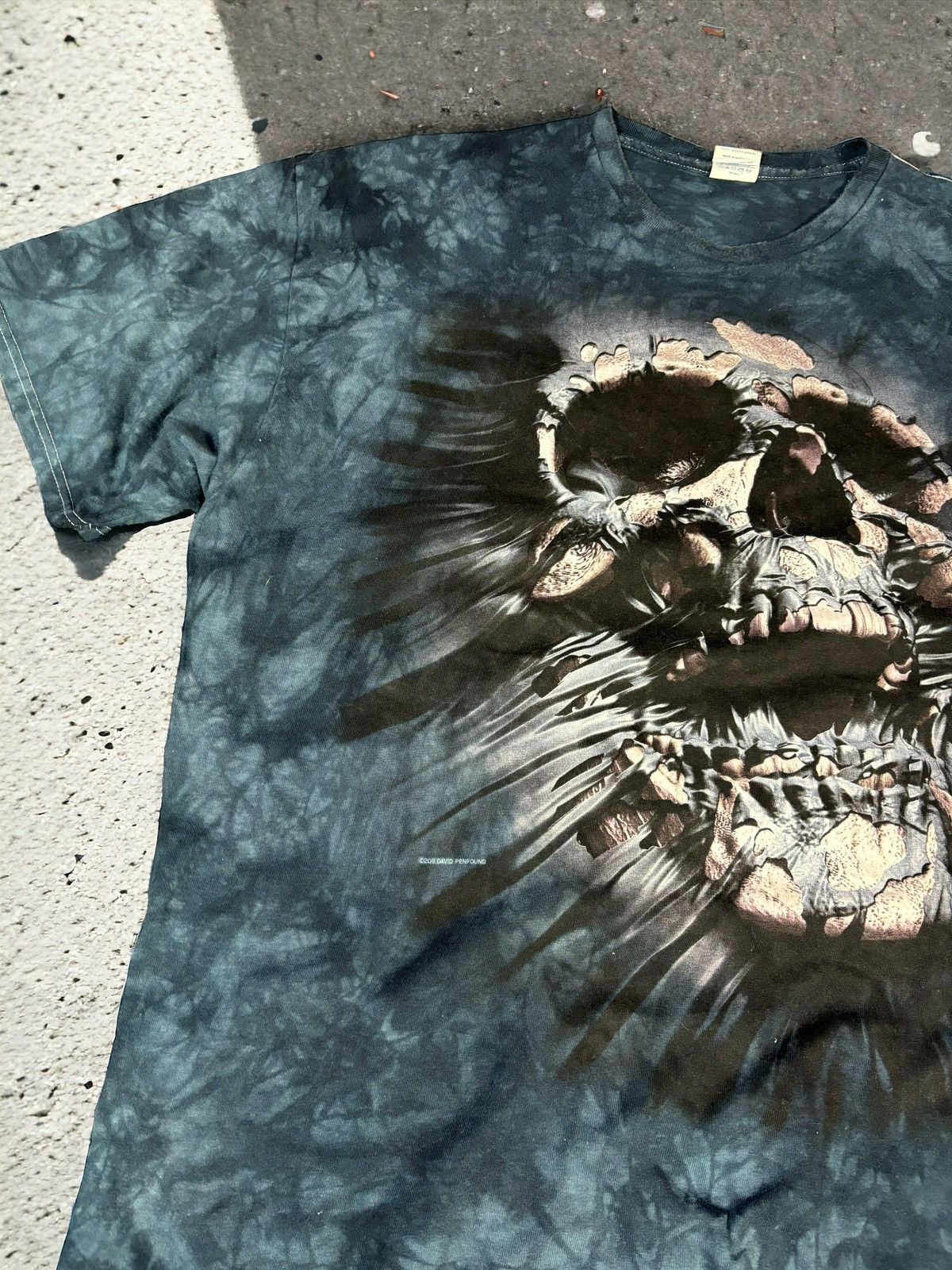 Skull Liquid Blue 2009 Vintage T-Shirt Full Print