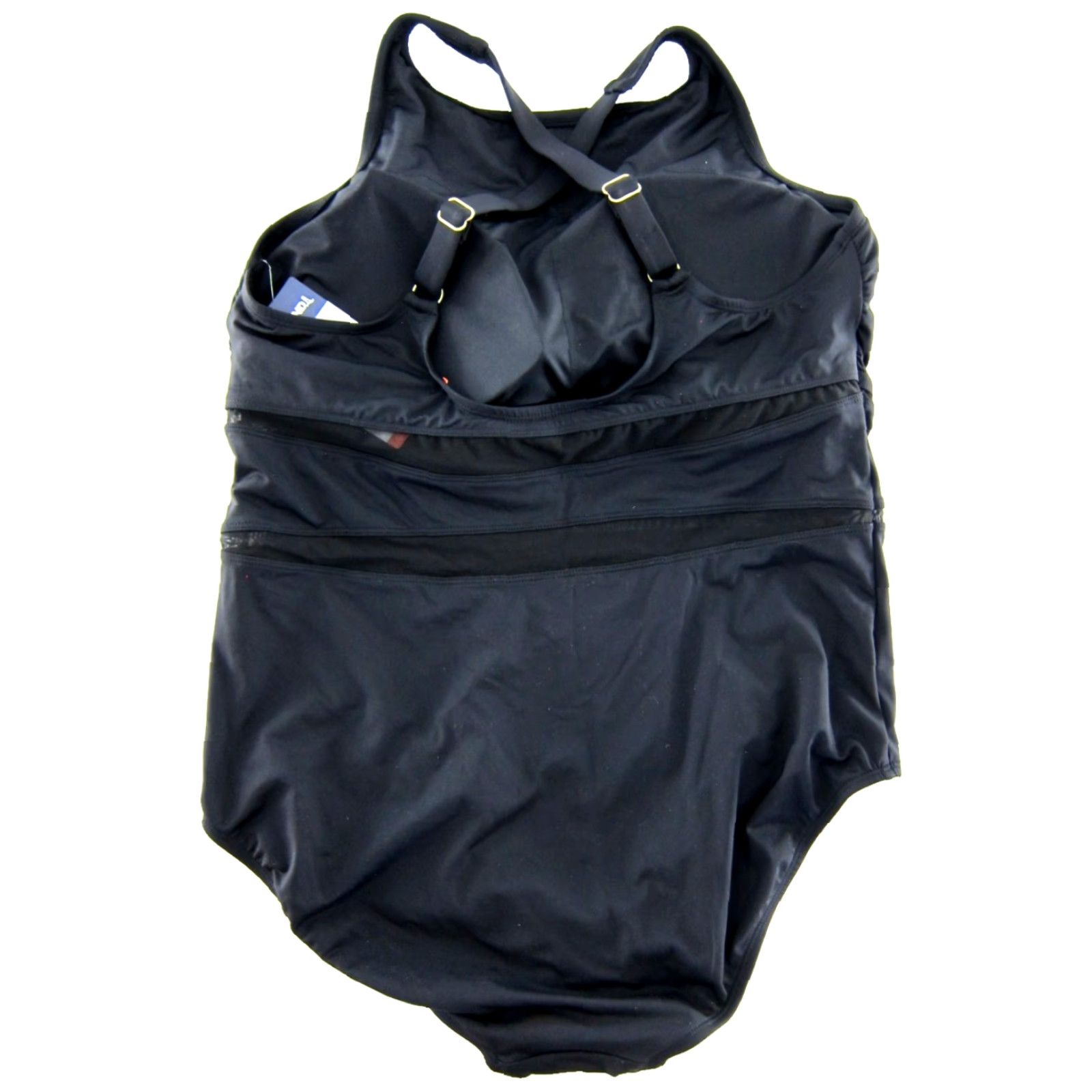 Lands' End NWT Lands' End Black Built In Bra Wide Strap Slimming One Piece Swimsuit XXL Size ONE SIZE - 3 Thumbnail