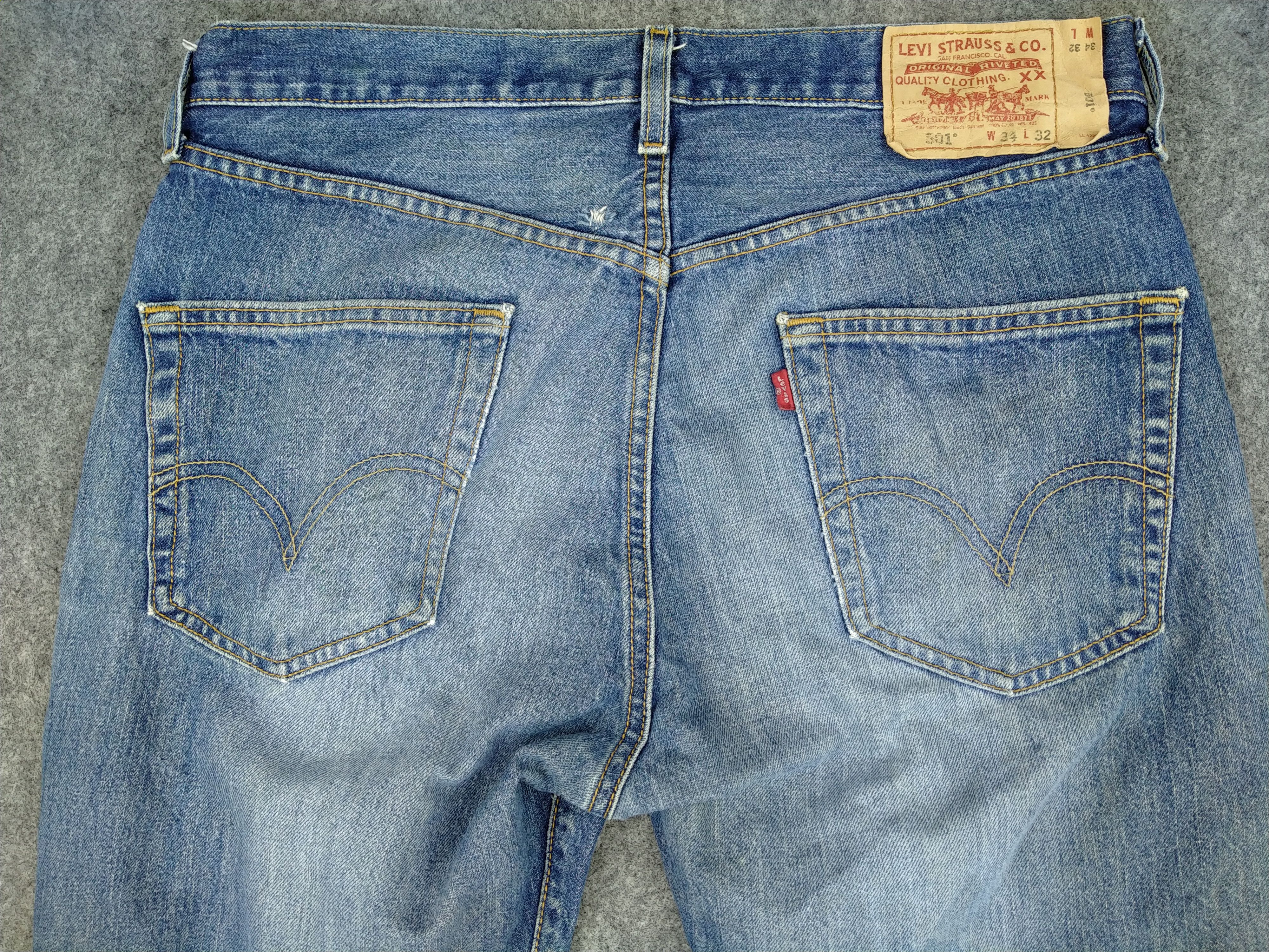 Levi's Blue Distressed Vintage Levi's 501 34x30.5 Denim -JN342 Size US 34 / EU 50 - 4 Thumbnail