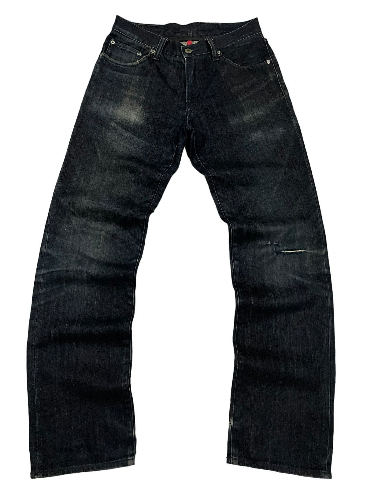 Jun Takahashi Japanese Denim Uniqlo Faded Wash Loose Straight Ripped Jeans Size US 31 - 6 Thumbnail