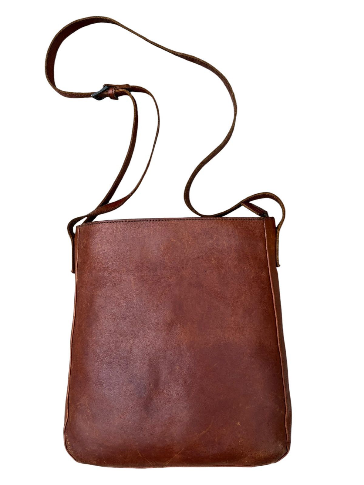 Leather Vintage Turkuabo Japan Faded Patina Leather Sling Bag Size ONE SIZE - 6 Thumbnail