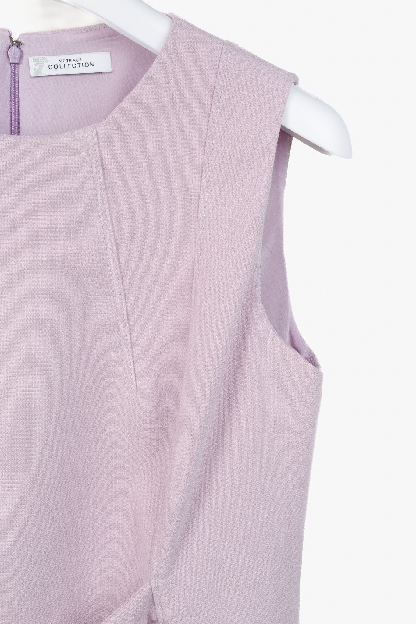 Versace Versace Lilac Knit-Ponte Embellished-Waist Sleeveless Dress Size L / US 10 / IT 46 - 5 Thumbnail