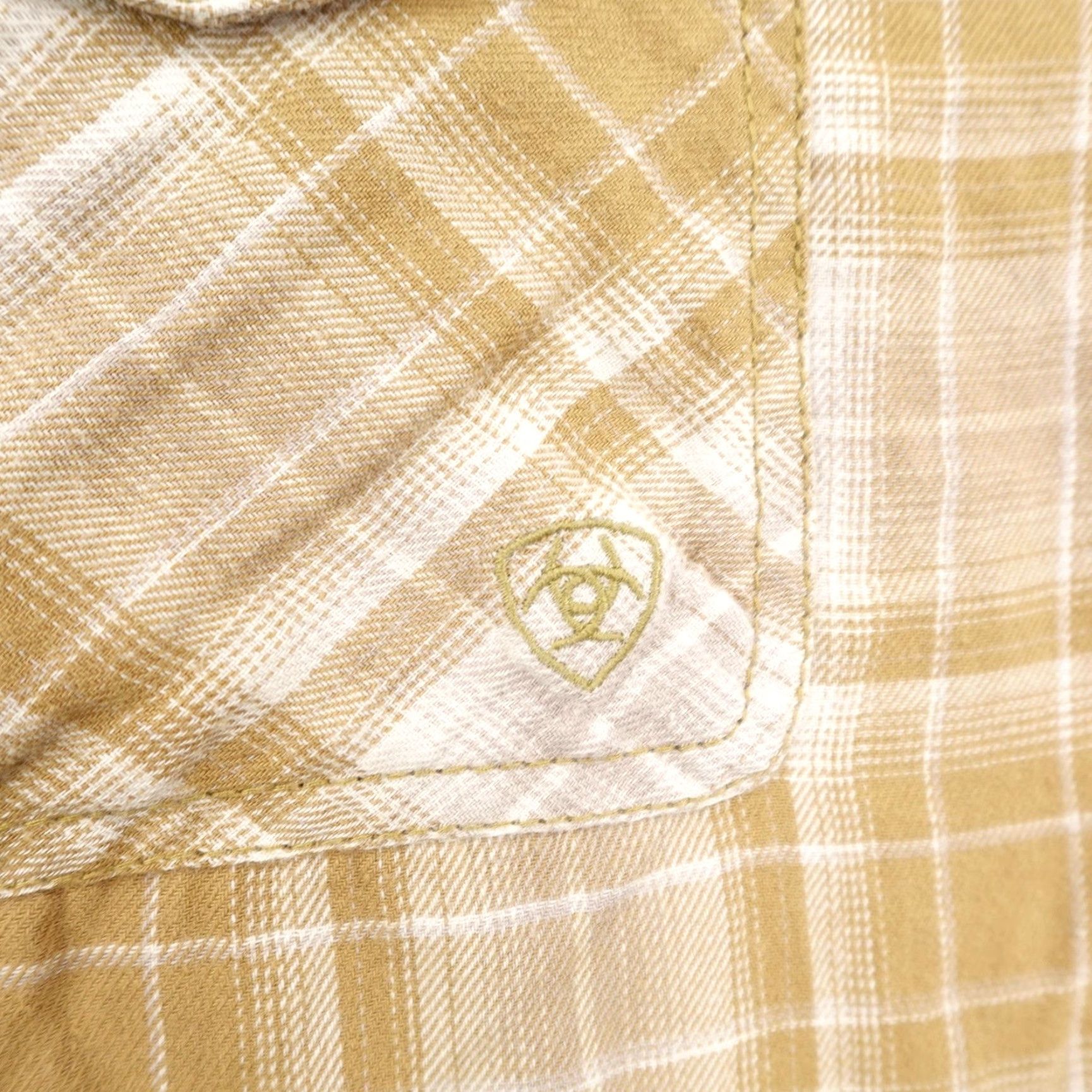 Ariat Ariat Shirt Mens XL Tan Plaid Retro Fit Western Pearl Snap Cowboy Flannel Rodeo Size US XL / EU 56 / 4 - 4 Thumbnail