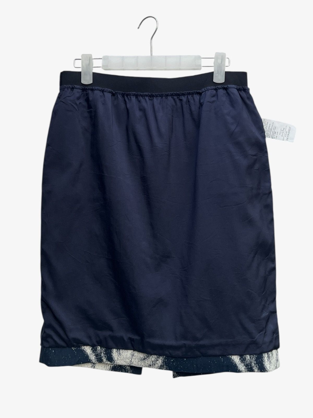 Viktor & Rolf Viktor & Rolf Feather Print Navy Blue Knee Length Skirt Size 28" / US 6 / IT 42 - 5 Thumbnail