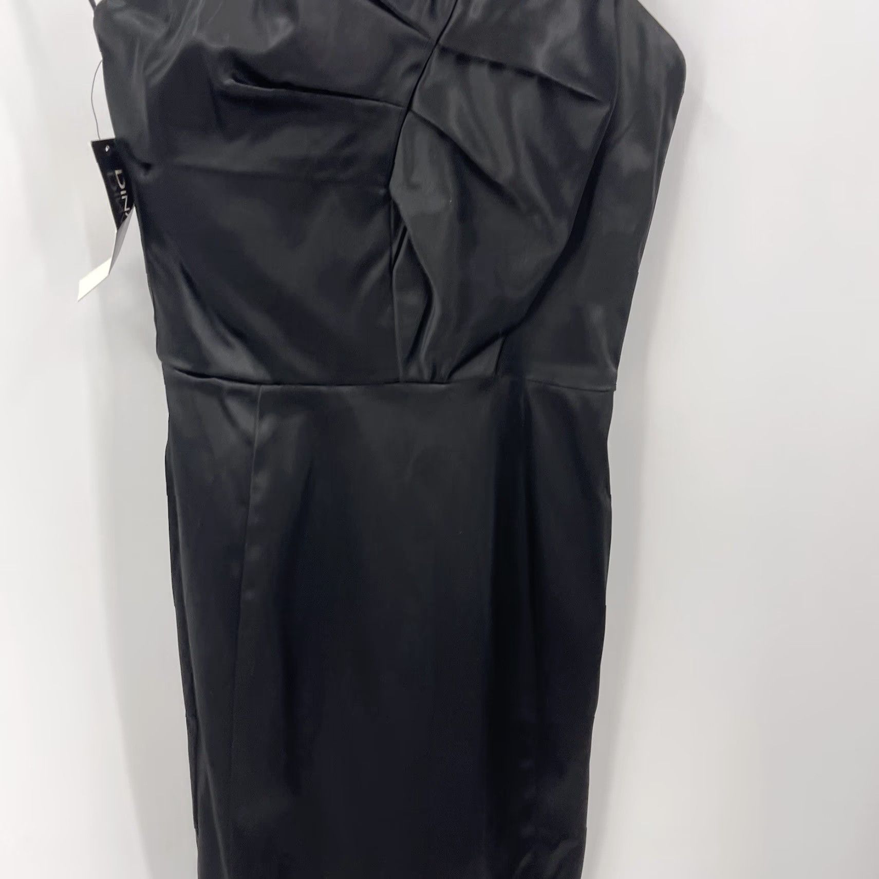 Vintage VINTAGE Dina BAR-El Dress Womens Small S Black Mini One Shoulder 90s y2k Silk Satin Dress Length: Short Sleeveless Party/Cocktail Mens? Girls? Size S / US 4 / IT 40 - 7 Thumbnail