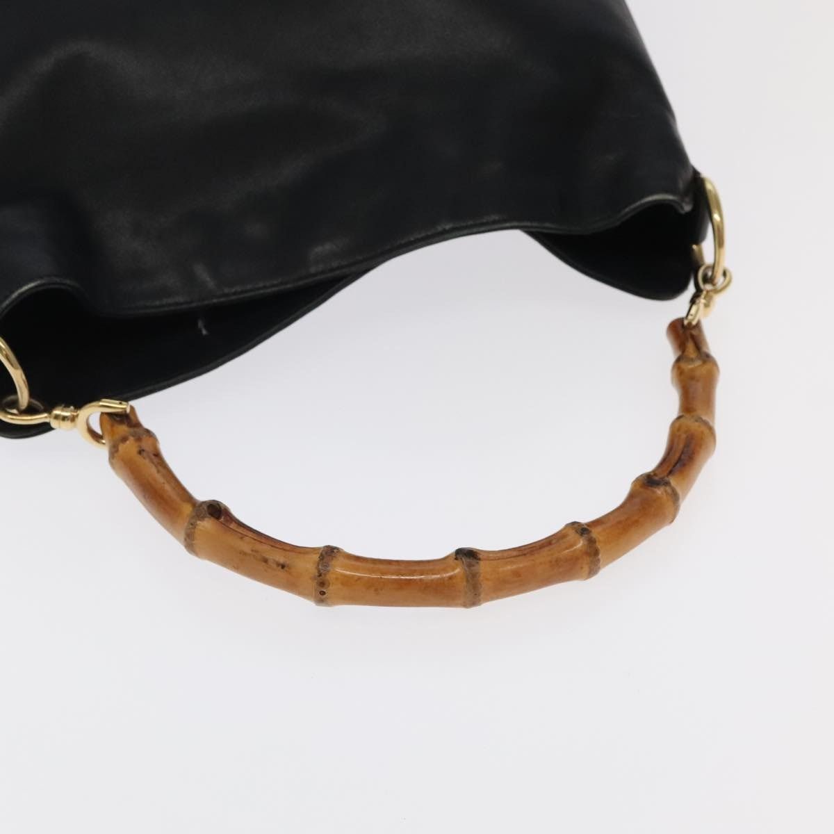 Gucci GUCCI Bamboo Handbag Leather Black Gold 001 3754 001 3754 Size ONE SIZE - 7 Thumbnail