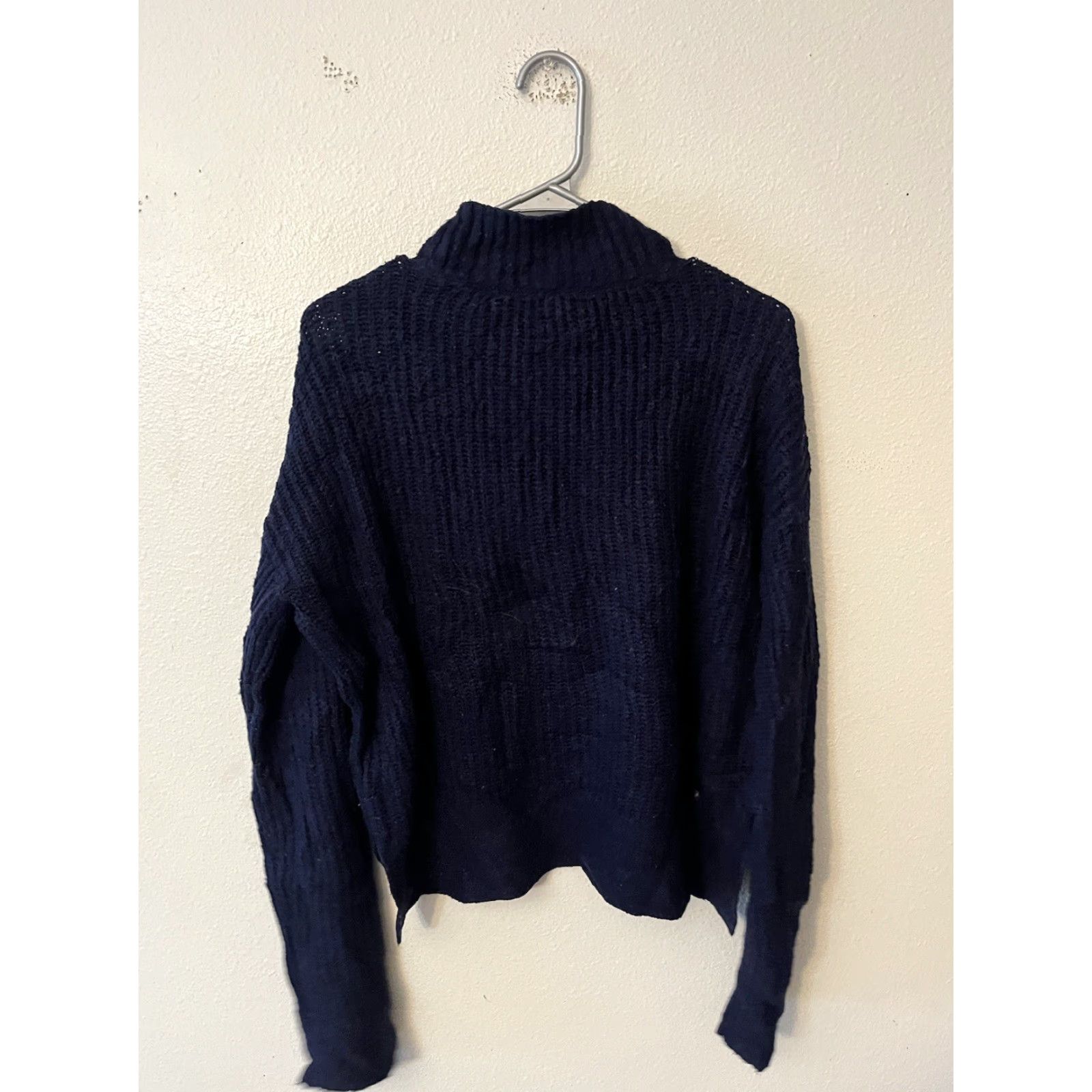 Vintage US Polo Assn Womens Sweater M Blue Long Sleeve Pullover Knit Ribbed Embroidered Logo Waist Turtleneck Size M / US 6-8 / IT 42-44 - 3 Thumbnail
