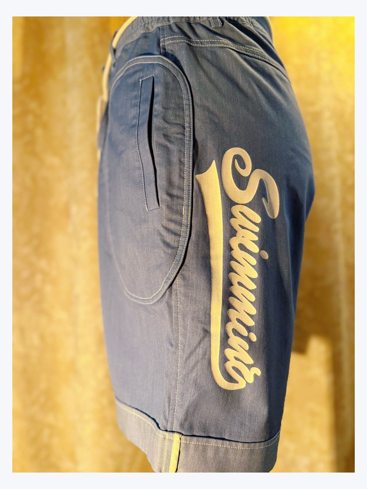 Other Retro-Inspired Blue Chambray Shorts with Nautical Rope Tie Size US 29 - 7 Thumbnail