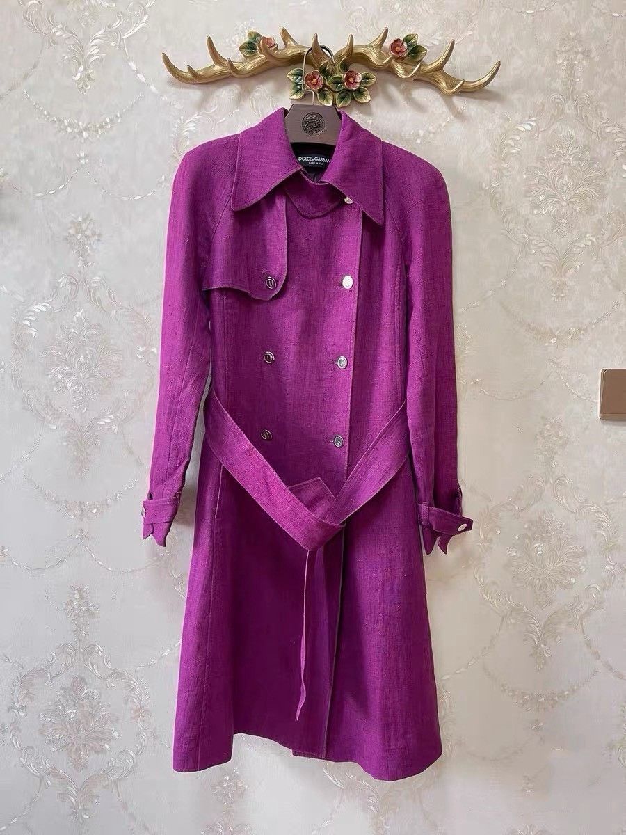 Dolce & Gabbana DG Runway Linen Trench Coat Size S / US 4 / IT 40 - 1 Thumbnail