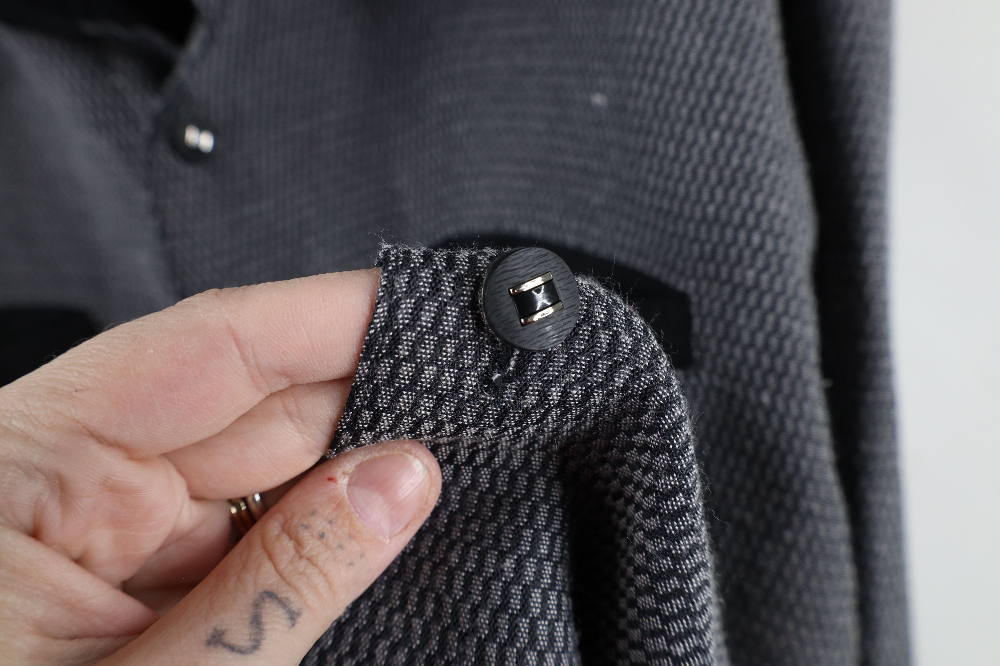 Vintage Vintage 90s Rockabilly Block Knit Collared Button Shirt Size US XL / EU 56 / 4 - 9 Thumbnail