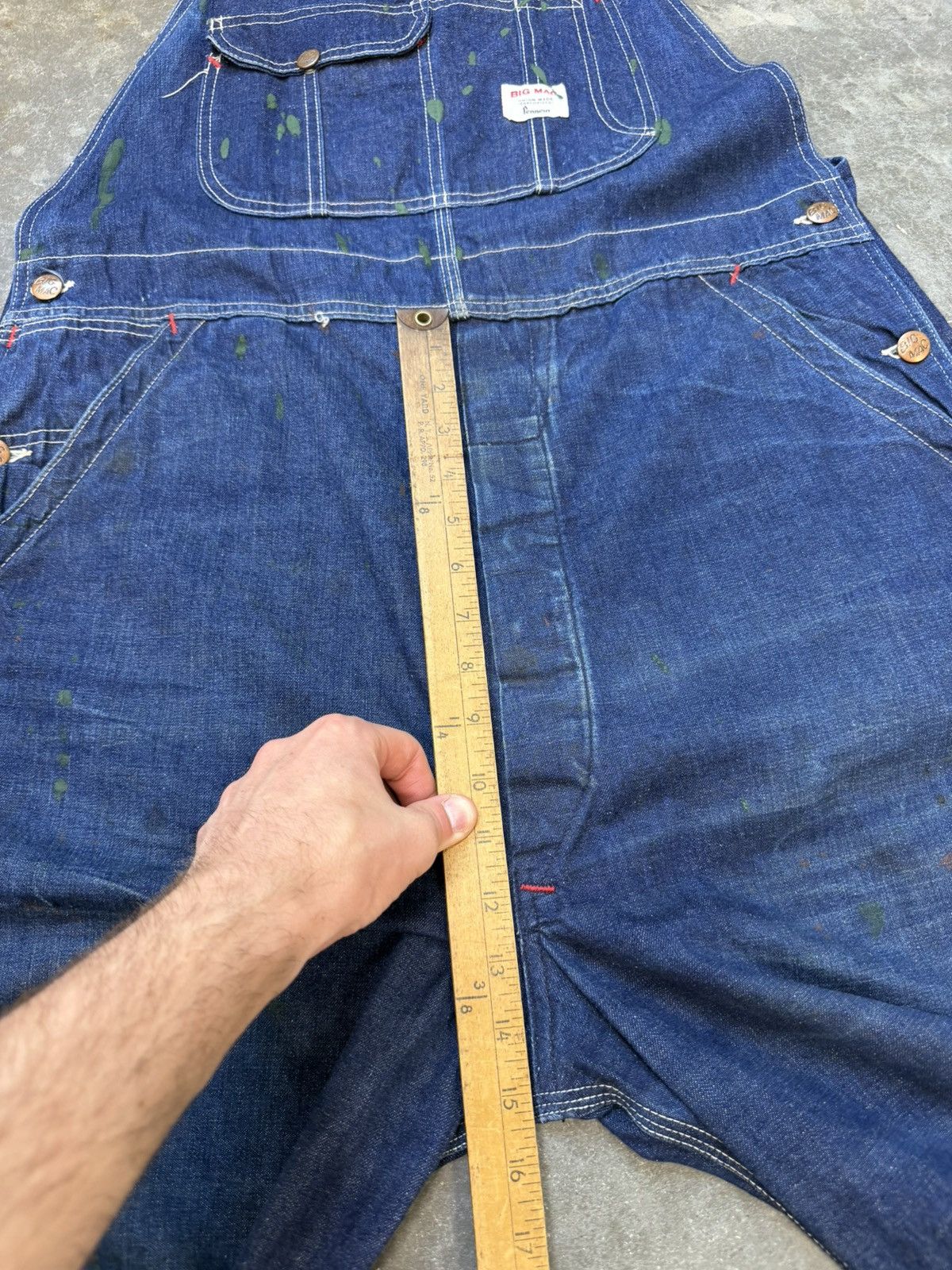 Vintage 50s 60s Big Mac Denim Overalls Paint Splatter Size US 36 / EU 52 - 10 Thumbnail