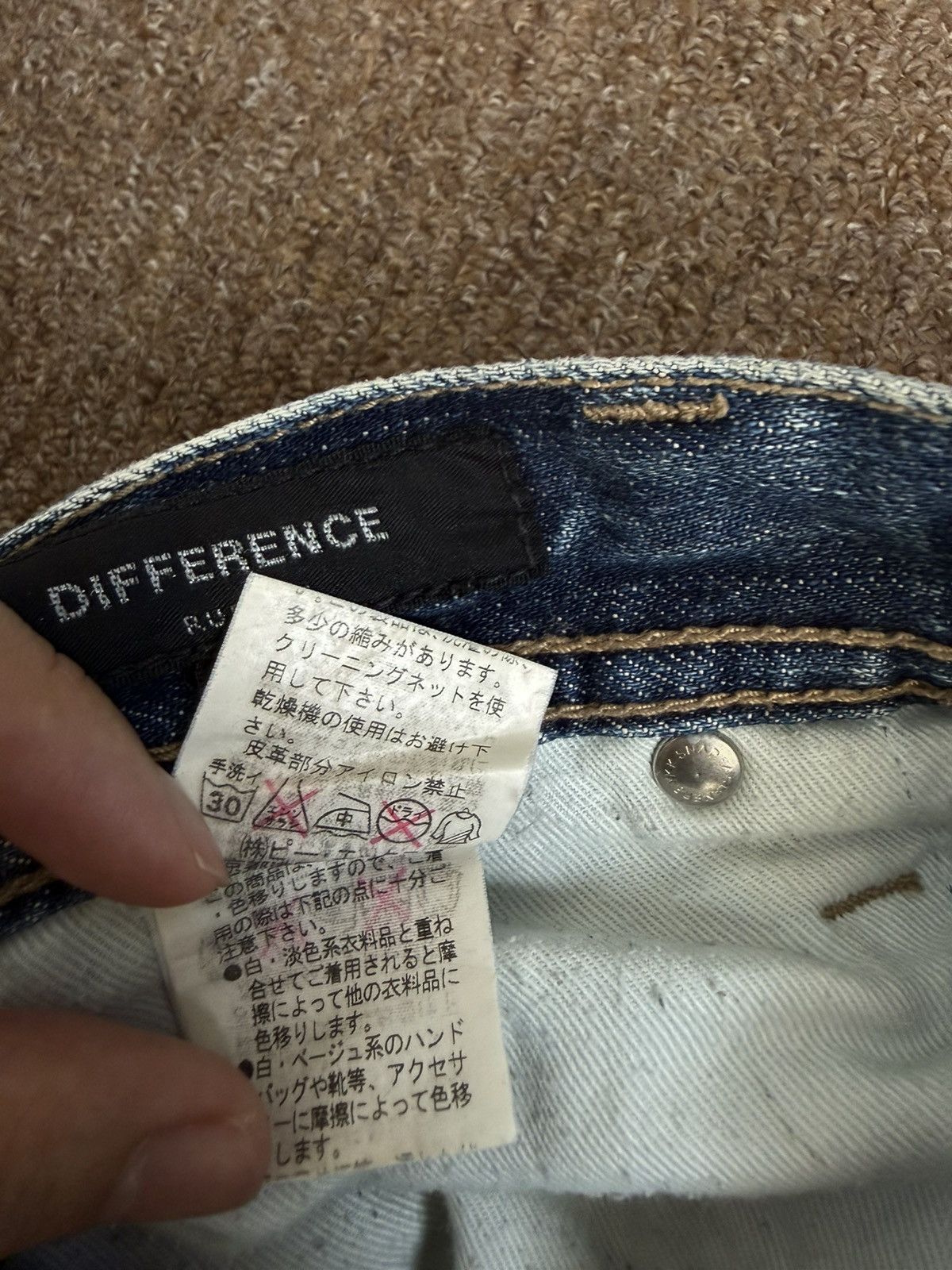Japanese Brand Vintage Difference Rupert Ripped Denim Jeans Size 28" / US 6 / IT 42 - 9 Thumbnail