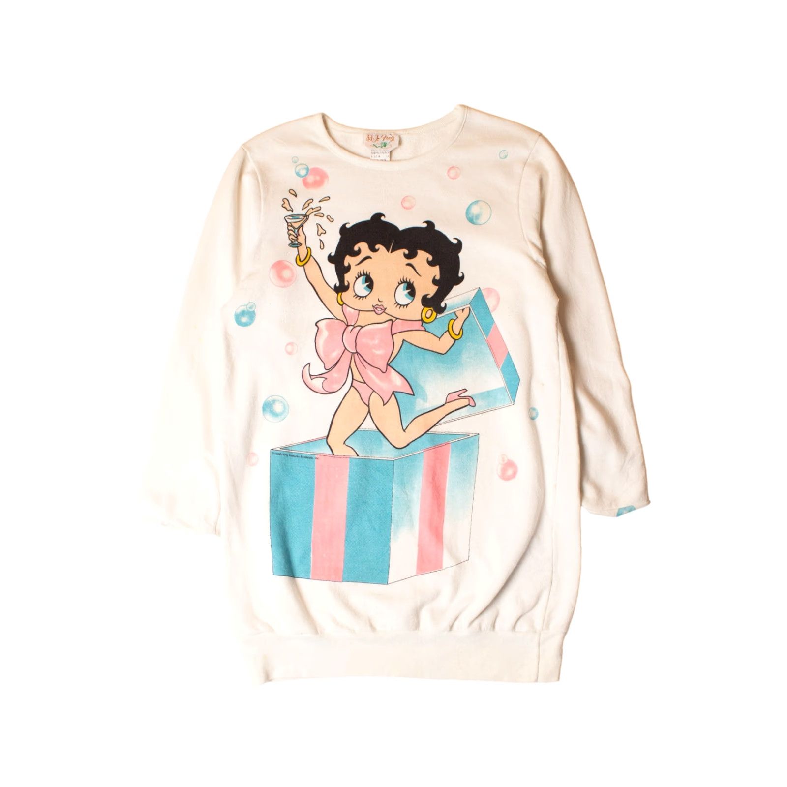 Vintage VINTAGE Betty Boop Surprise Gift Sweatshirt 1990s White Medium Womens Size US M / EU 48-50 / 2 - 2 Thumbnail