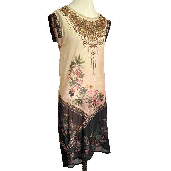 Desigual Desigual Elo Sheer Chiffon Flapper Bejeweled Knee Dress Size S / US 4 / IT 40 - 4 Thumbnail