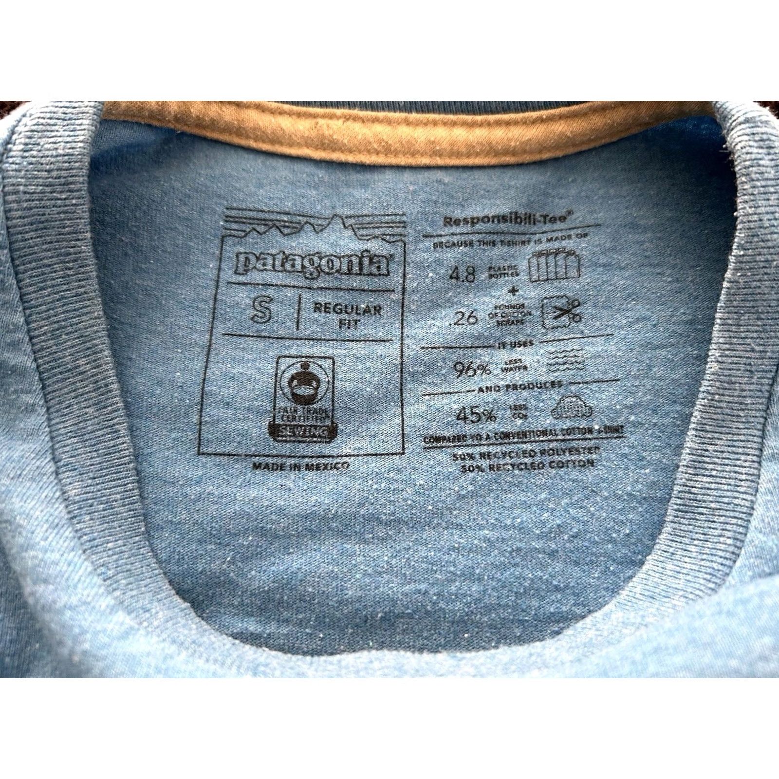 Patagonia Patagonia T-Shirt Men’s Small Sky Blue Short Sleeves Logo Crew Neck Size US S / EU 44-46 / 1 - 3 Thumbnail