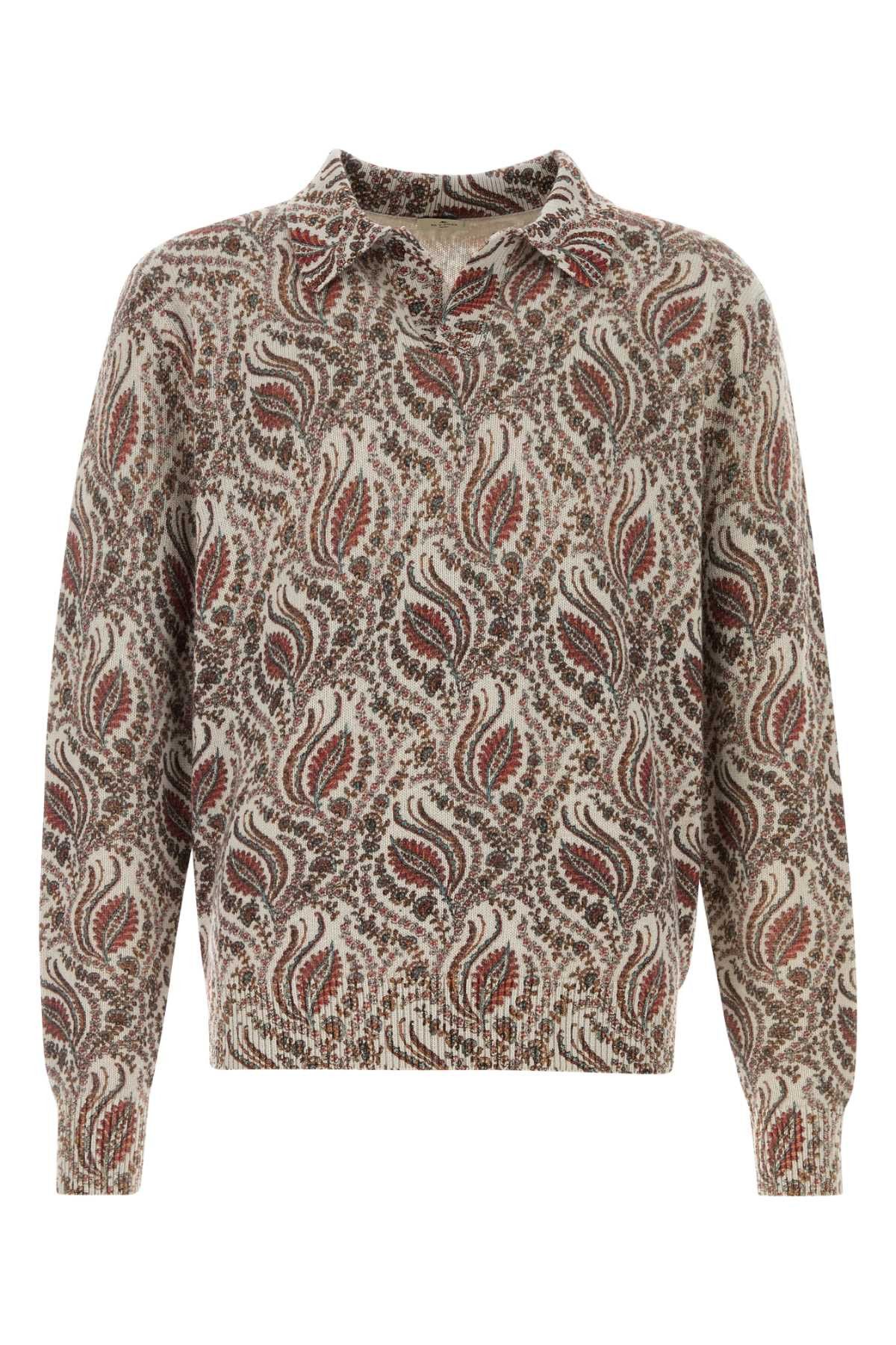 Etro Embroidered Wool Polo Shirt Size US M / EU 48-50 / 2 - 1 Thumbnail