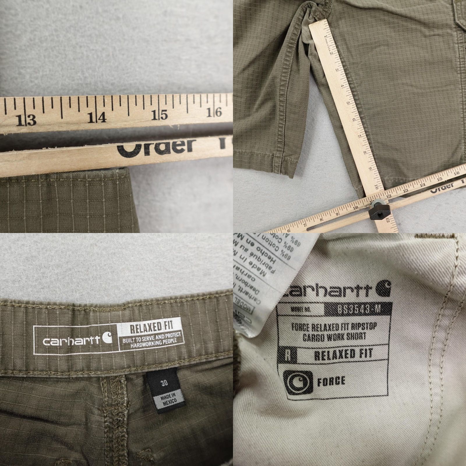 Carhartt VINTAGE not applicable; create title: Carhartt Shorts Mens 30 Green Force Relaxed Fit Ripstop Cargo Work Heavy Duty Casual Outdoor Size US 30 / EU 46 - 8 Thumbnail