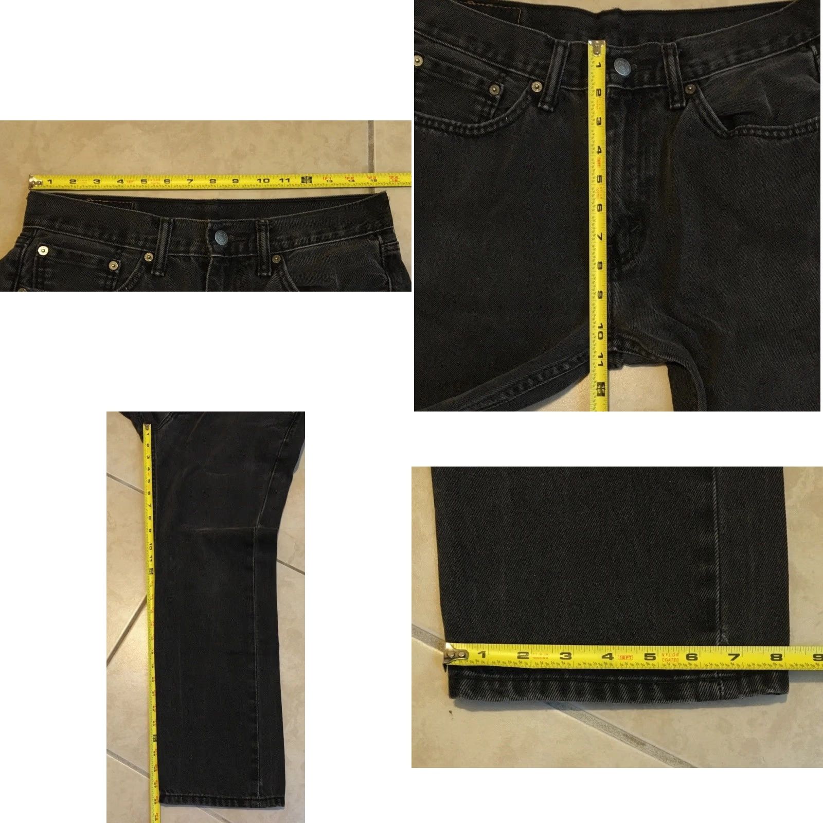 Levi's Levis 505 Jeans 31 Denim Regular Black Straight Distressed 80s 90s Grunge Punk Biker Western Levi's Men 28 Inseam Zipper Fly Tight Fit? Size US 31 - 9 Thumbnail
