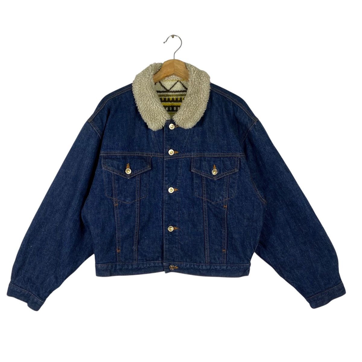 Big John Vintage Big John Aztec Sherpa Lined Denim Jean Jacket Size L Size US L / EU 52-54 / 3 - 1 Thumbnail